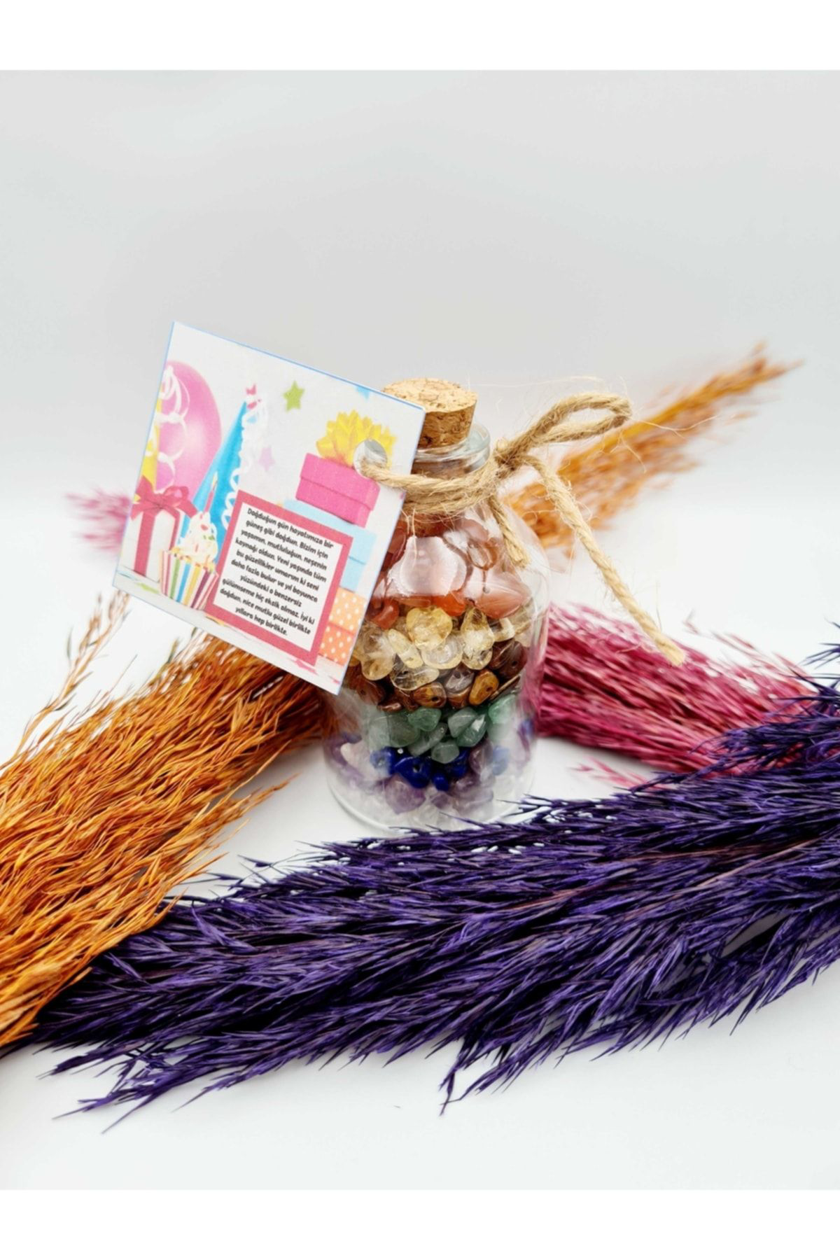 Doğal Taş Çakra Mesaj Şişesi Model 2