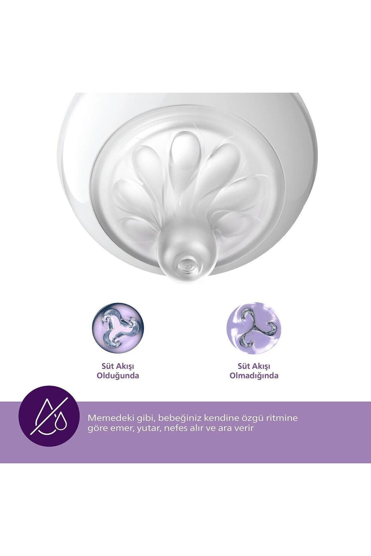 Philips Avent Doğal Tepkili 2Li Biberon Emziği No5 6 Ay Scy965/02