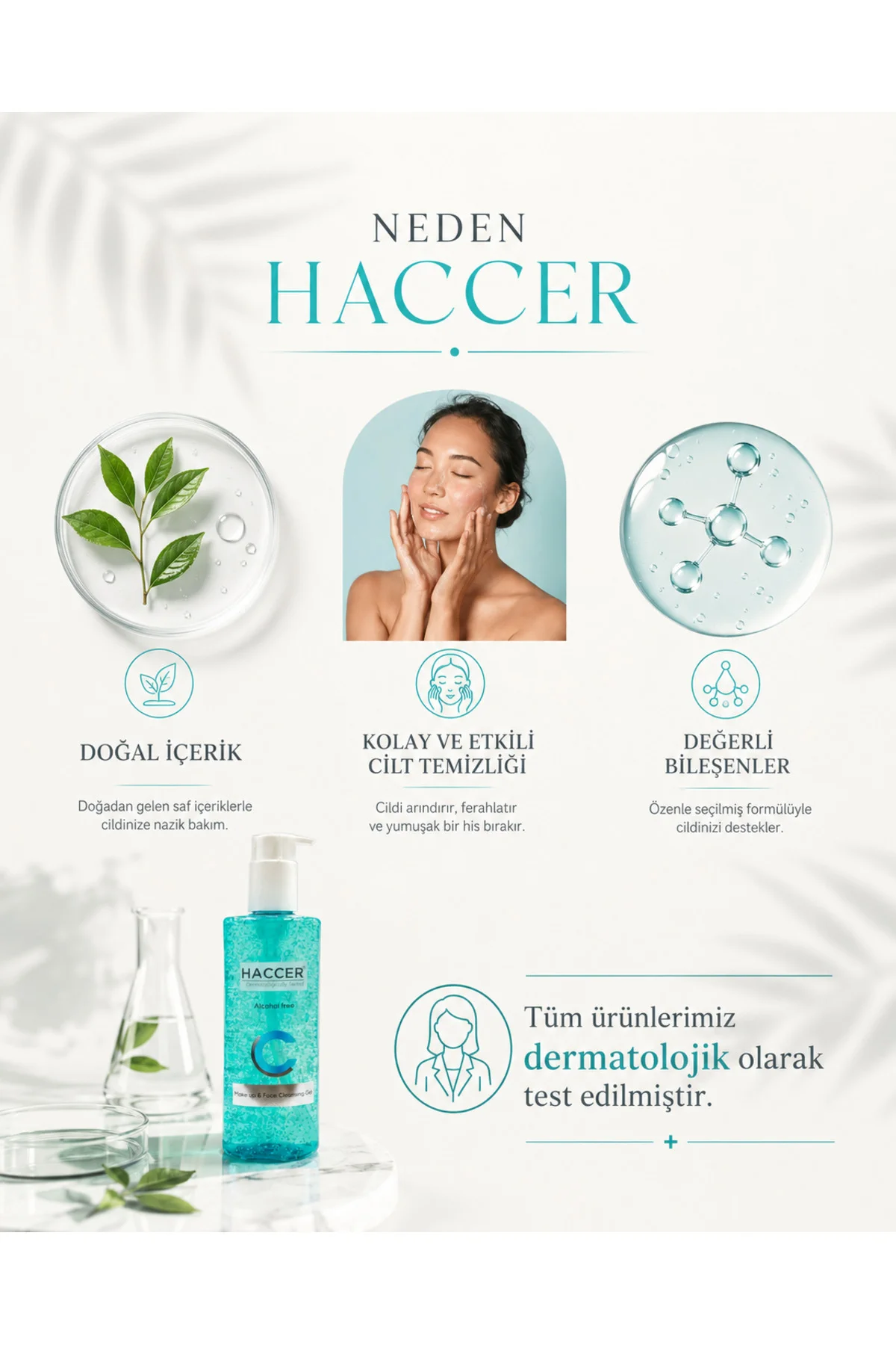 Doğal Yüz Ve Makyaj Temizleme Jeli, Yüz Yıkama Jeli 300 ml Alkols