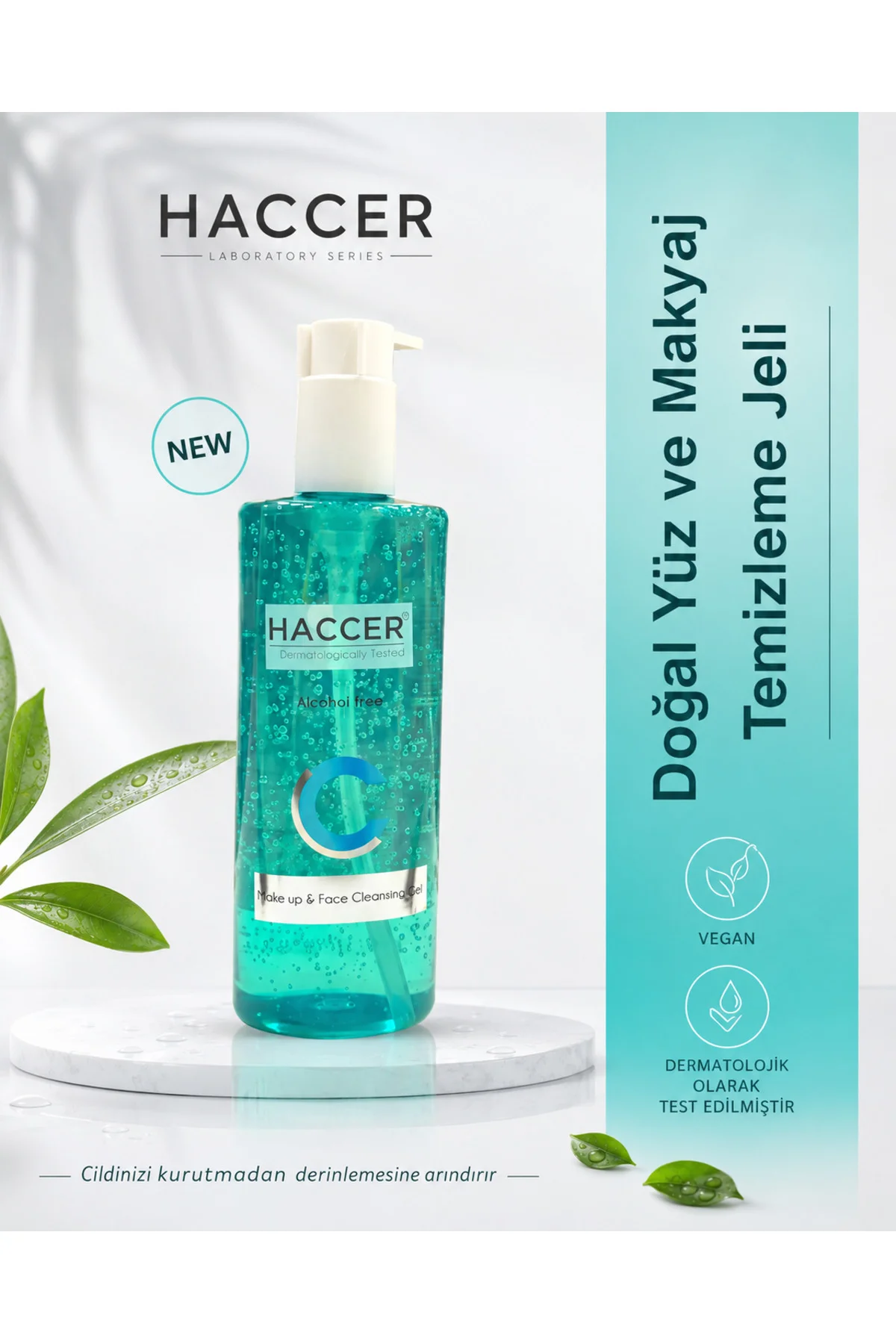 Doğal Yüz Ve Makyaj Temizleme Jeli, Yüz Yıkama Jeli 300 ml Alkols