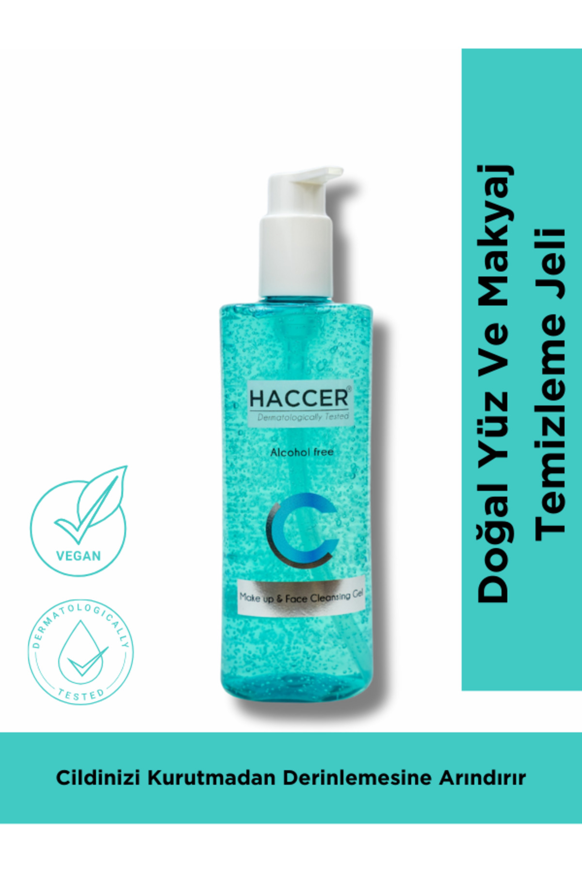 Doğal Yüz Ve Makyaj Temizleme Jeli, Yüz Yıkama Jeli 300 ml Alkols