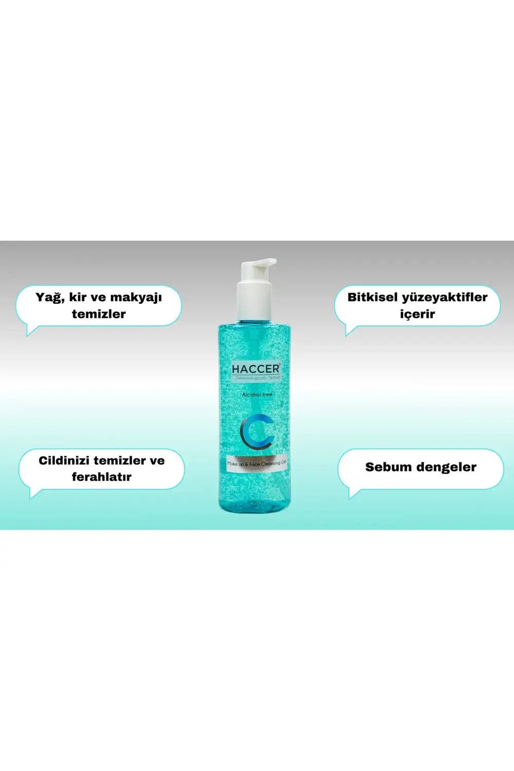 Doğal Yüz Ve Makyaj Temizleme Jeli, Yüz Yıkama Jeli 300 ml Alkols