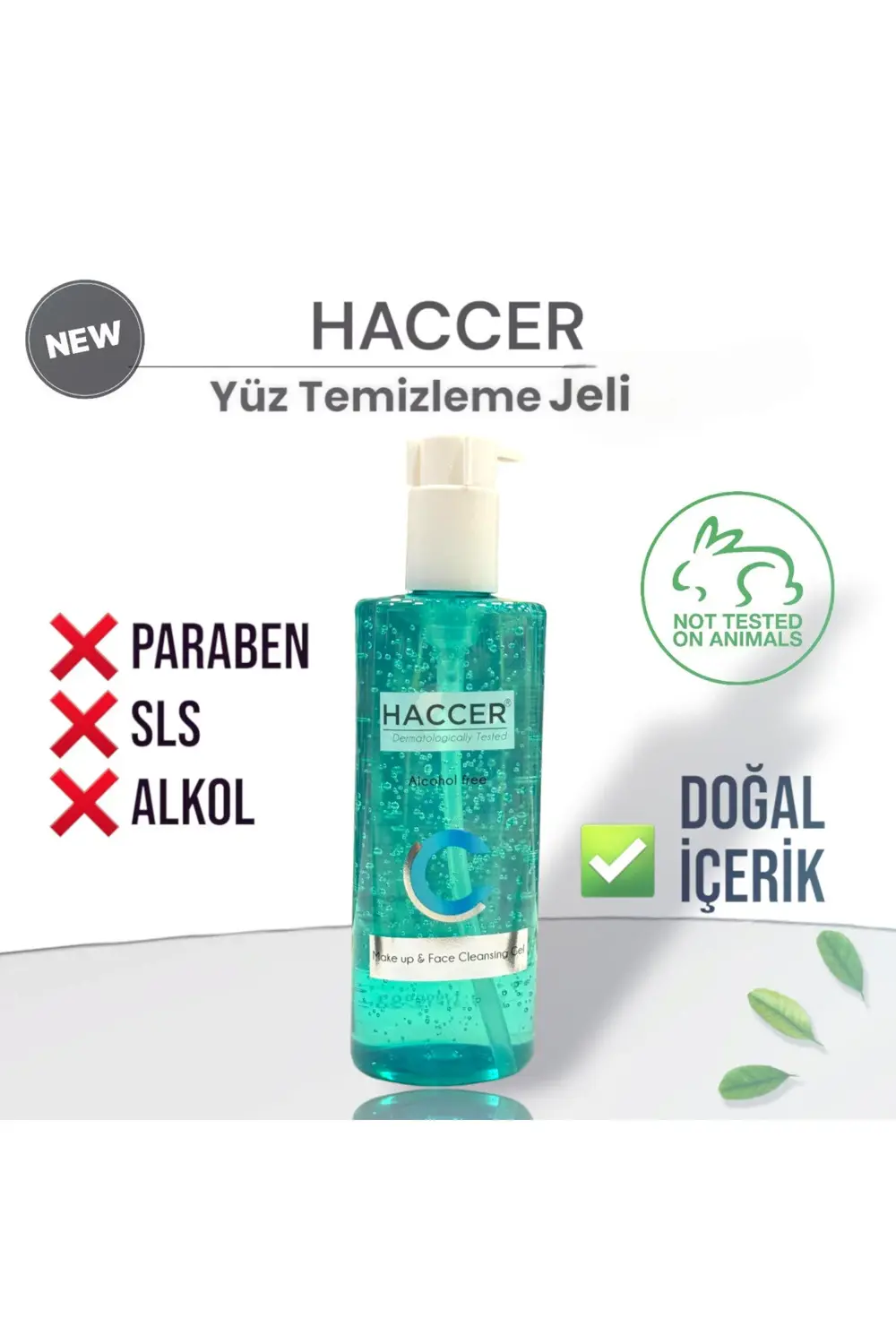 Doğal Yüz Ve Makyaj Temizleme Jeli, Yüz Yıkama Jeli 300 ml Alkols