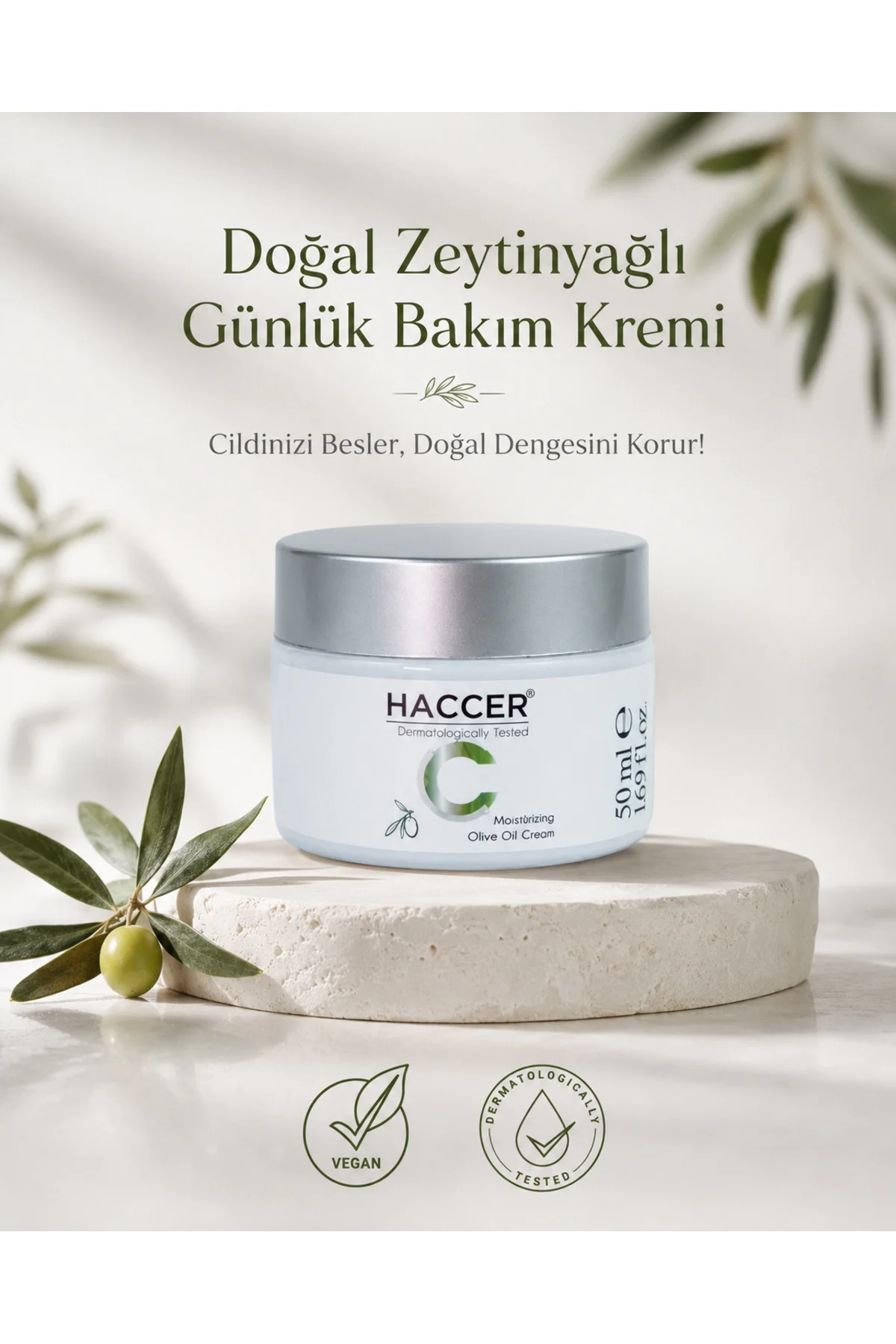 Doğal Zeytinyağlı Günlük Bakım Kremi 45ml