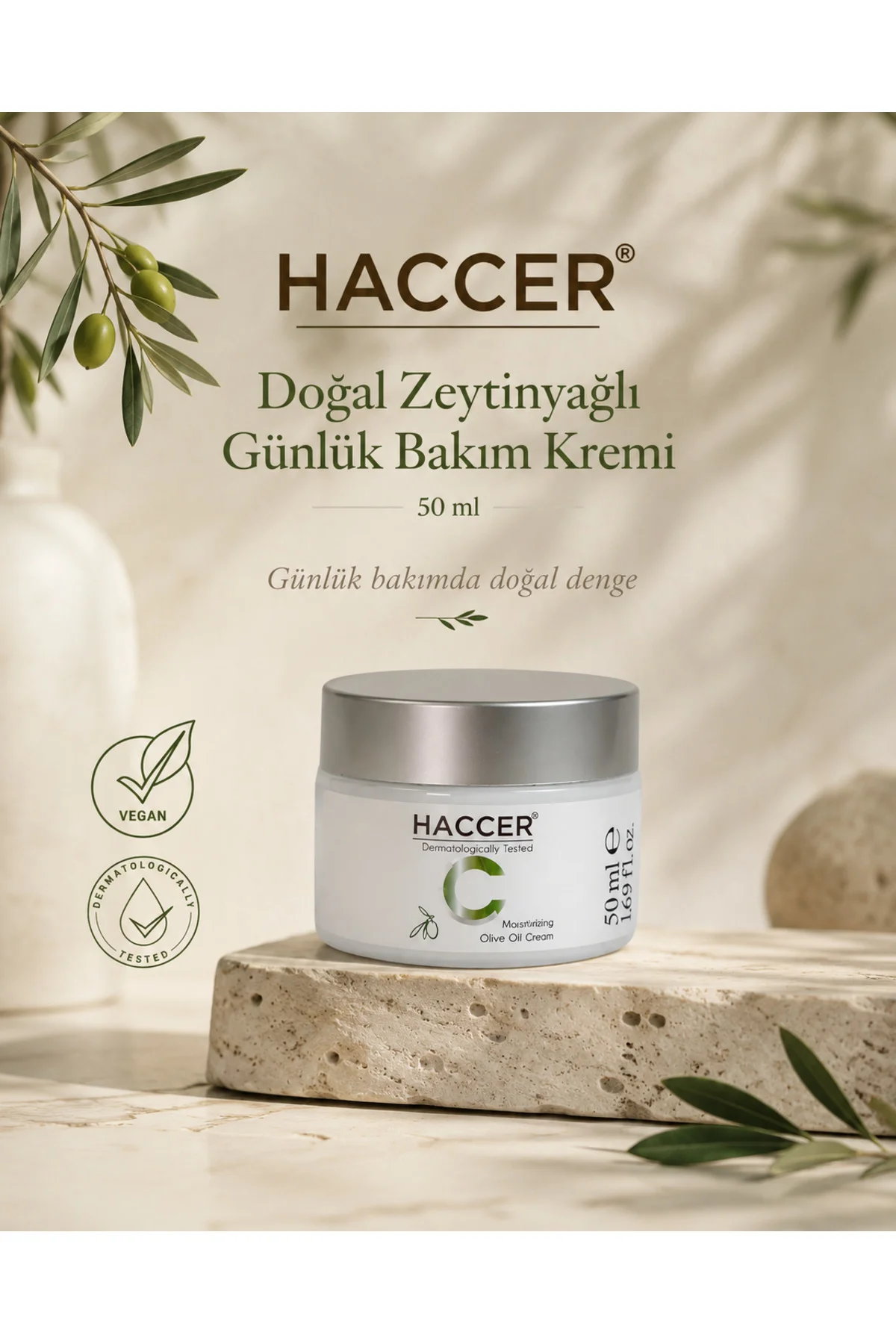 Doğal Zeytinyağlı Günlük Bakım Kremi 45ml