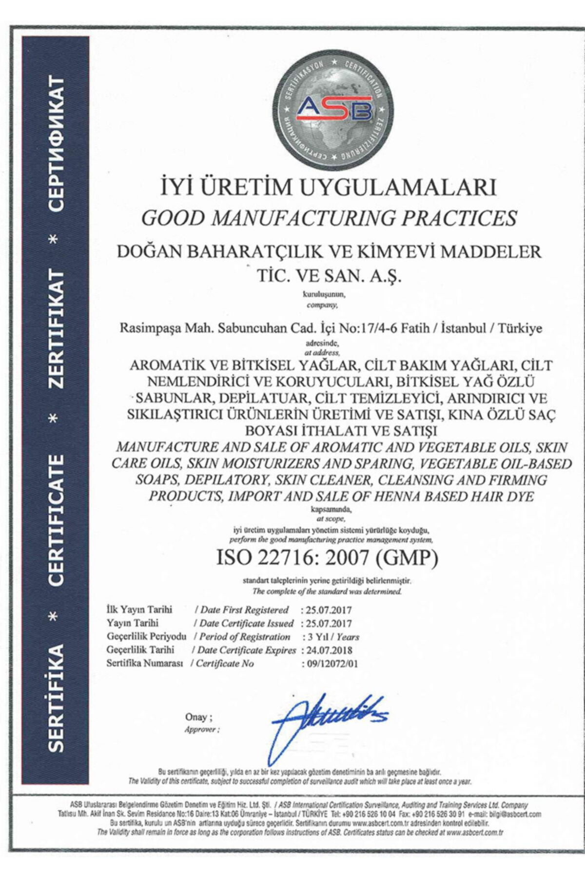 Doğan Baharat Doğan Hint Yaği 1 Kg
