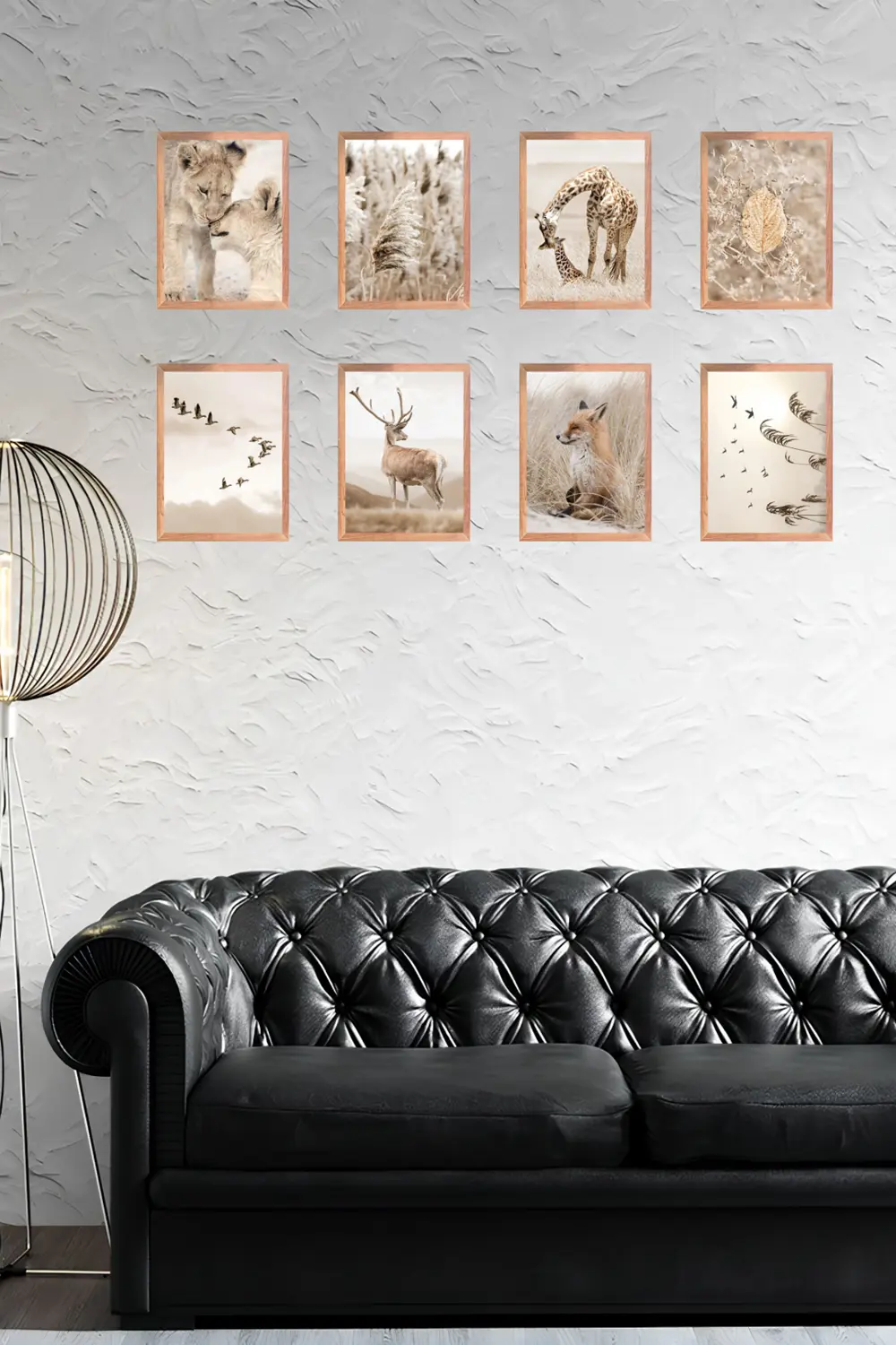 Doğanın Renkleri 8' Parça Çerçeve Görünümlü Modern MDF Tablo Seti