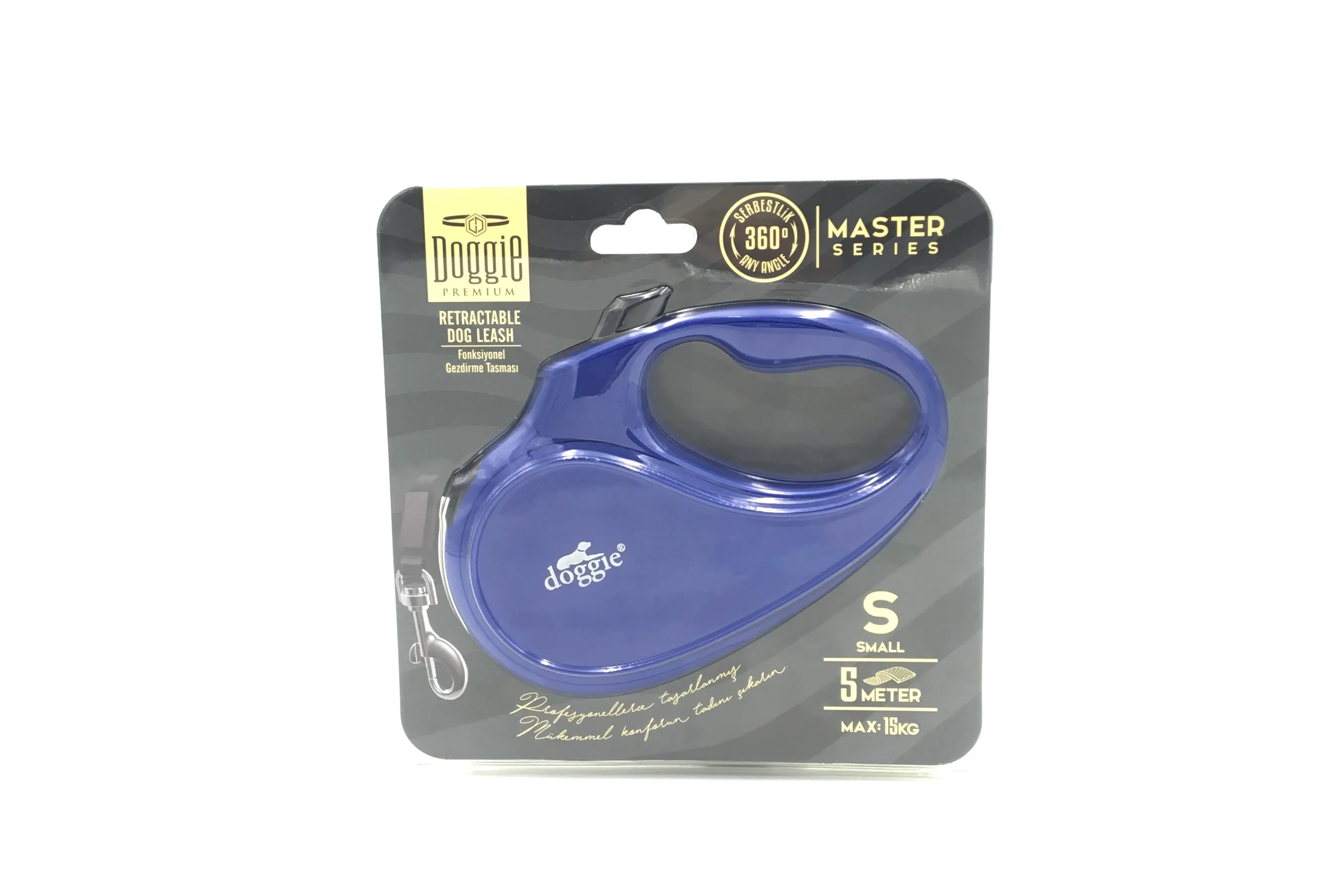 Doggie Master Seri Otomatik Makaralı Köpek Gezdirme 15 kg / 5 M Mavi