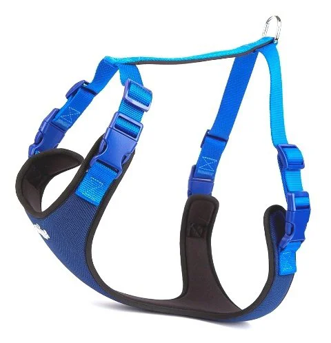 Doggie Softlu Siyah Köpek Bel Tasması 60/85 cm Mavi