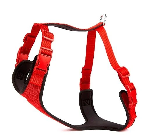 Doggie Softlu Siyah Köpek Bel Tasması 60/85 cm Kırmızı
