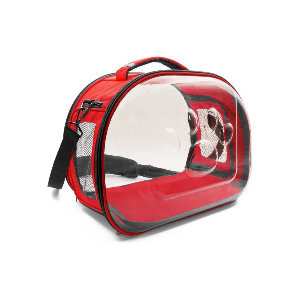 Doggie&Cattie Panaromik Askılı Taşıma Çantası Red 40-29-35cm