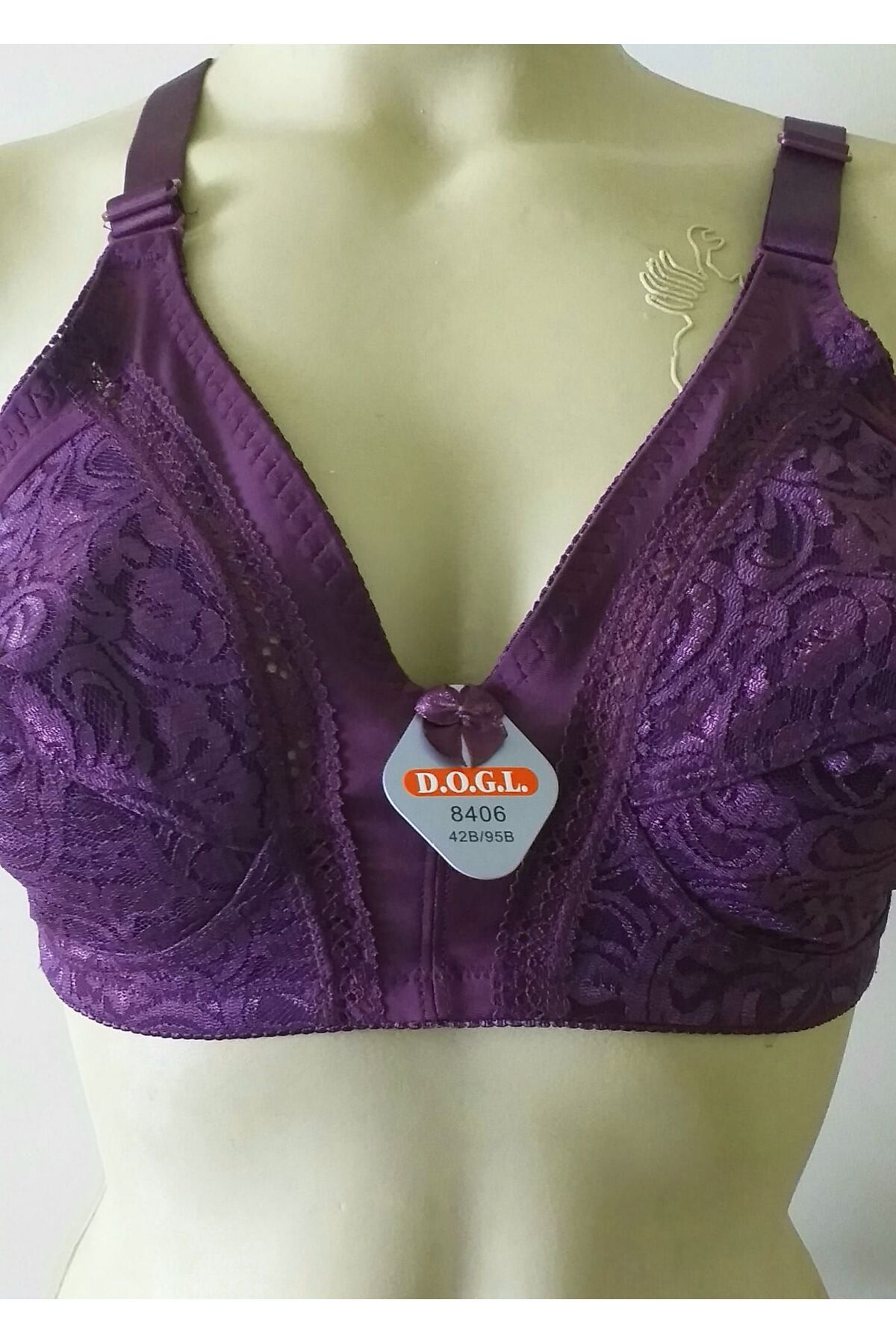 D.O.G.L.  B Kap Toparlayıcı Dantelli Sütyen B Cup Mor