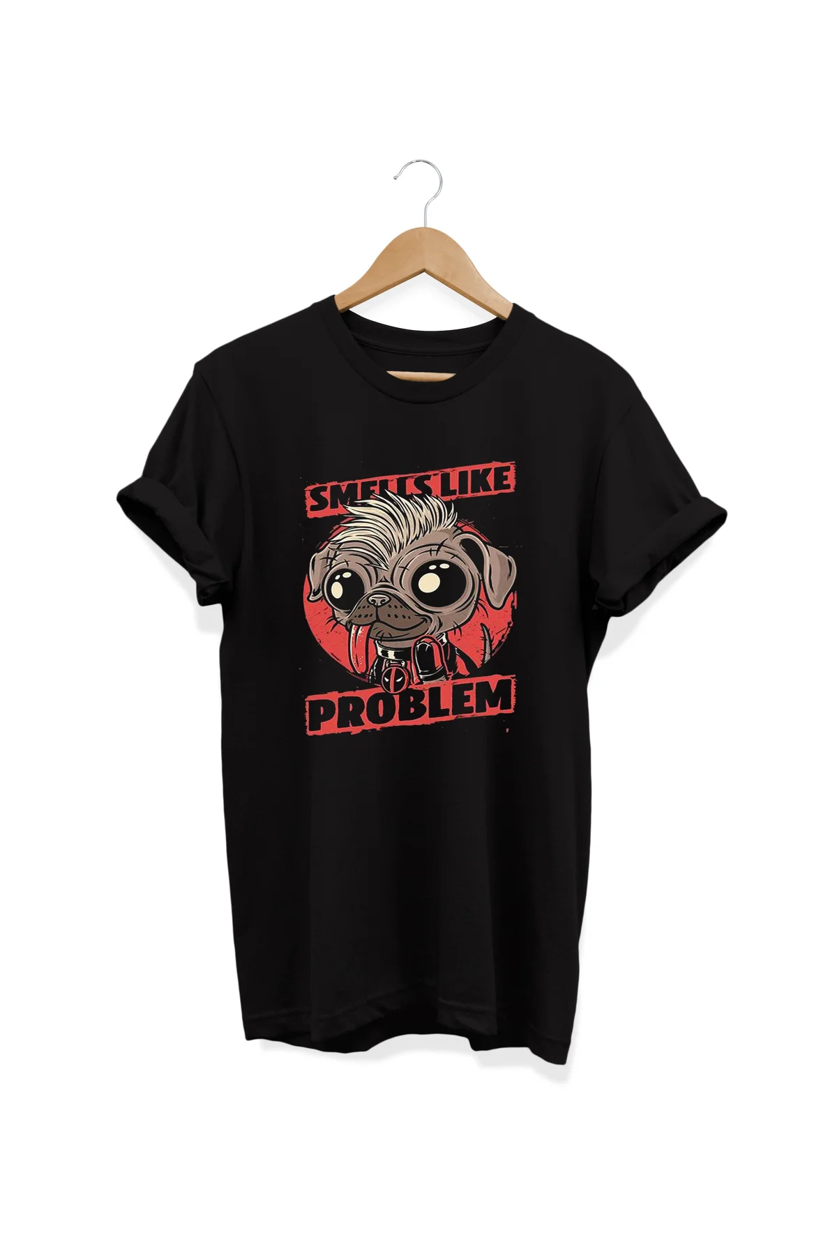 , DogPool Baskılı, %100 Pamuk, Bisiklet Yaka, Oversize T-shirt, B