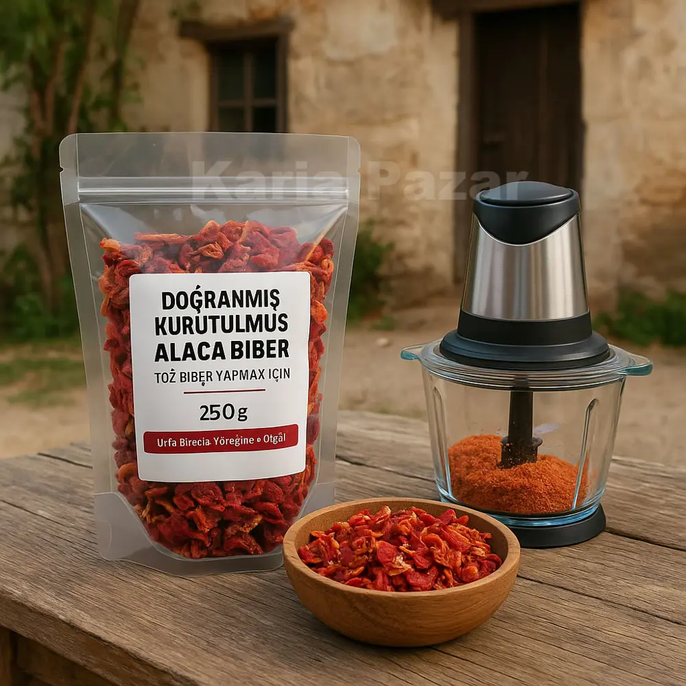 Doğranmış Kurutulmuş Alaca Biber 250g | Toz Biber Yapmak İçin
