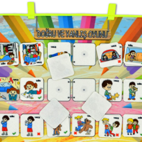 Doğru ve Yanlış Keçe Cırtlı Duvar Panosu , Eğitici Oyuncak