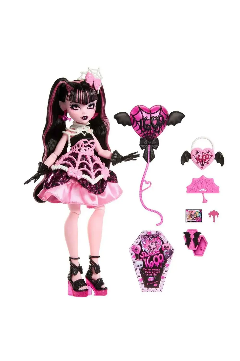 ® DOĞUM GÜNÜ™ DRACULAURA™ Bebek Parti elbiseli ve bir elinde balo