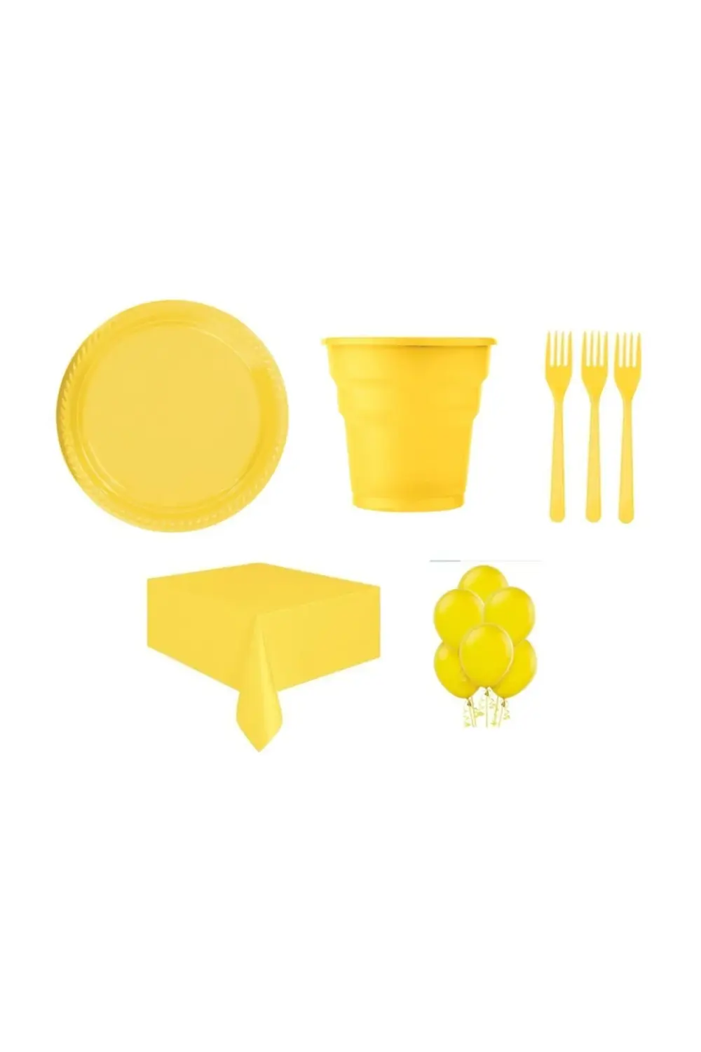 Doğum Günü Ekonomik Parti Seti 25 Kişilik Sarı