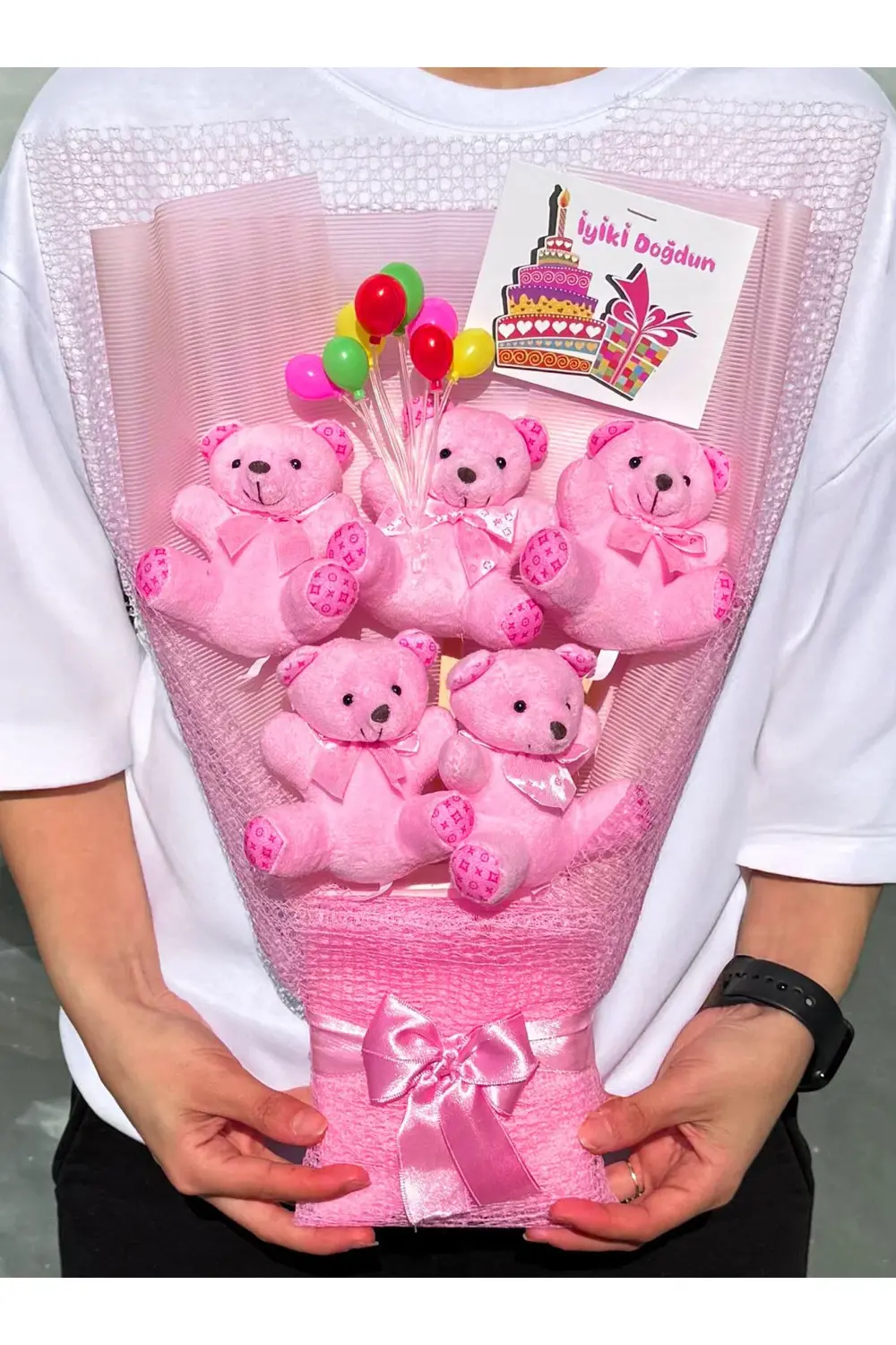 Dogum Gunu Hediye Sevgiliye Kız Kardeşe Ayıcık Buketi Dogumgunu P
