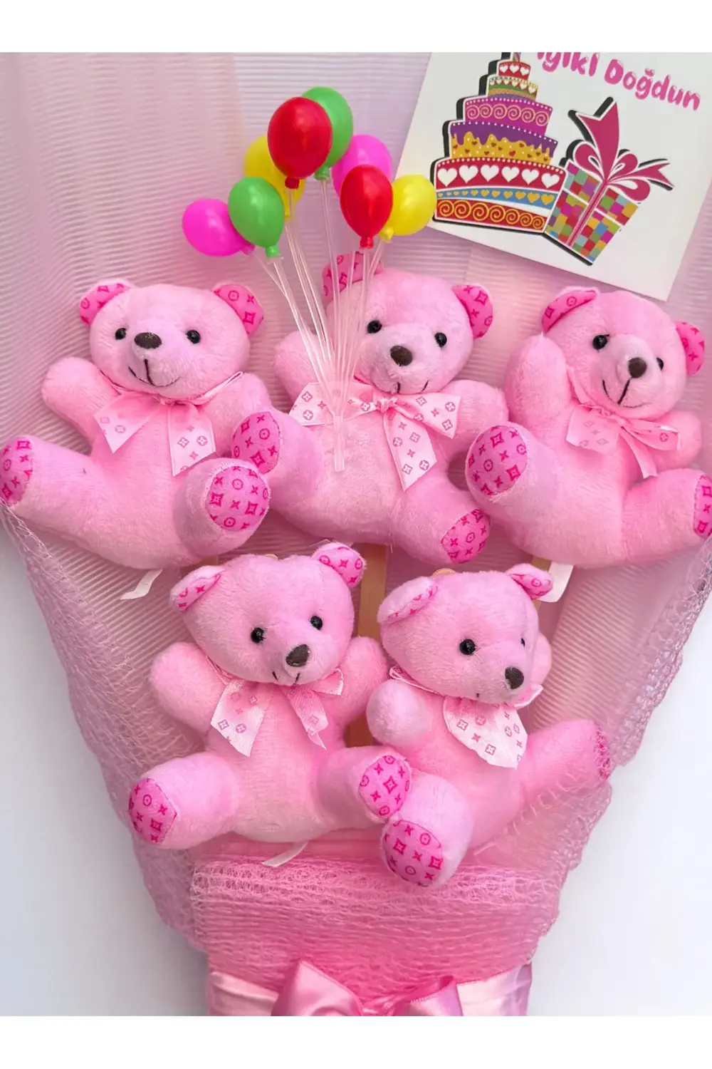 Dogum Gunu Hediye Sevgiliye Kız Kardeşe Ayıcık Buketi Dogumgunu P