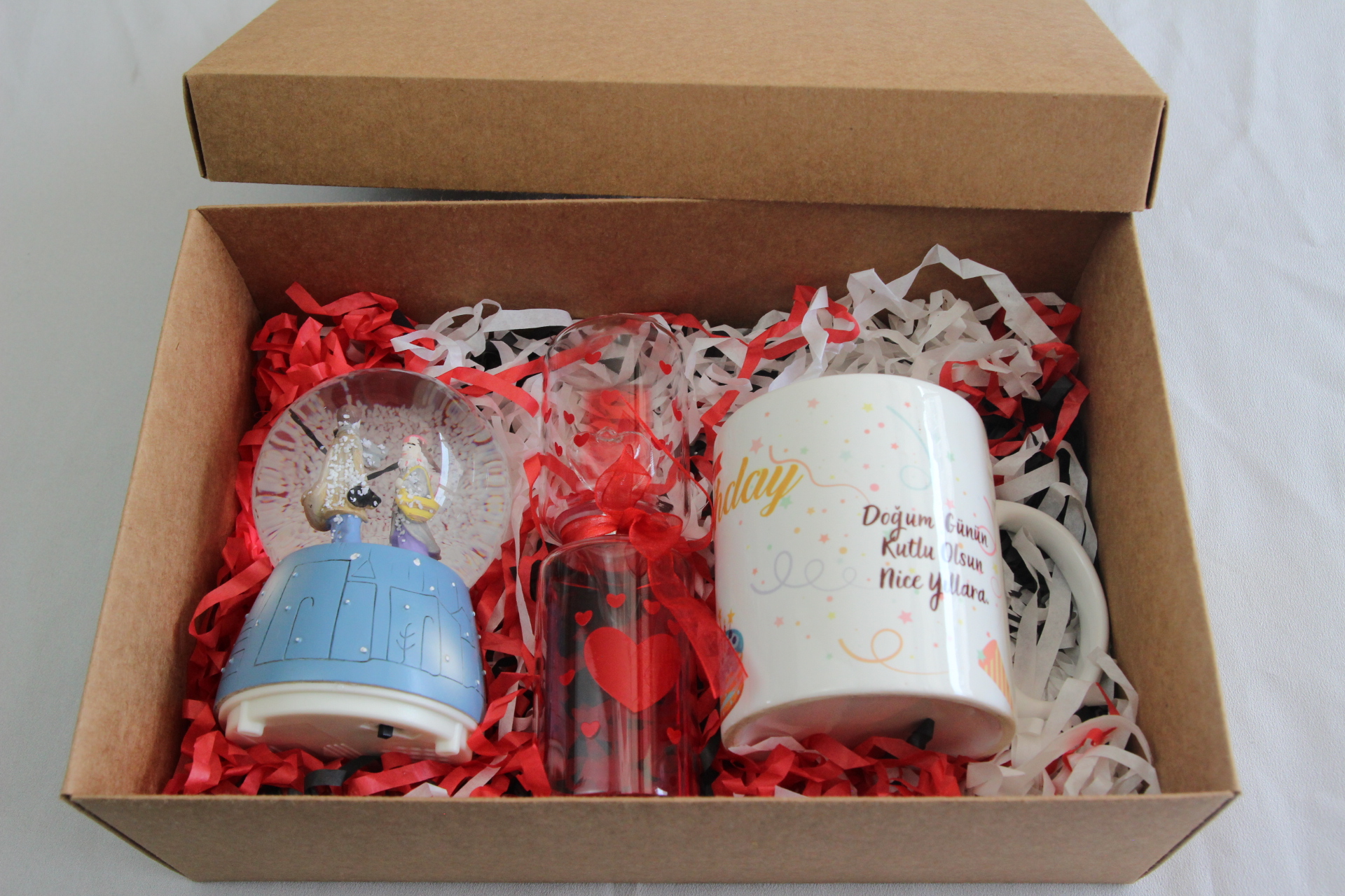 Home Doğum Günü Kupa Bardak Aşk Ölçer Ve Aşıklar Temalı Kar Küresi Set