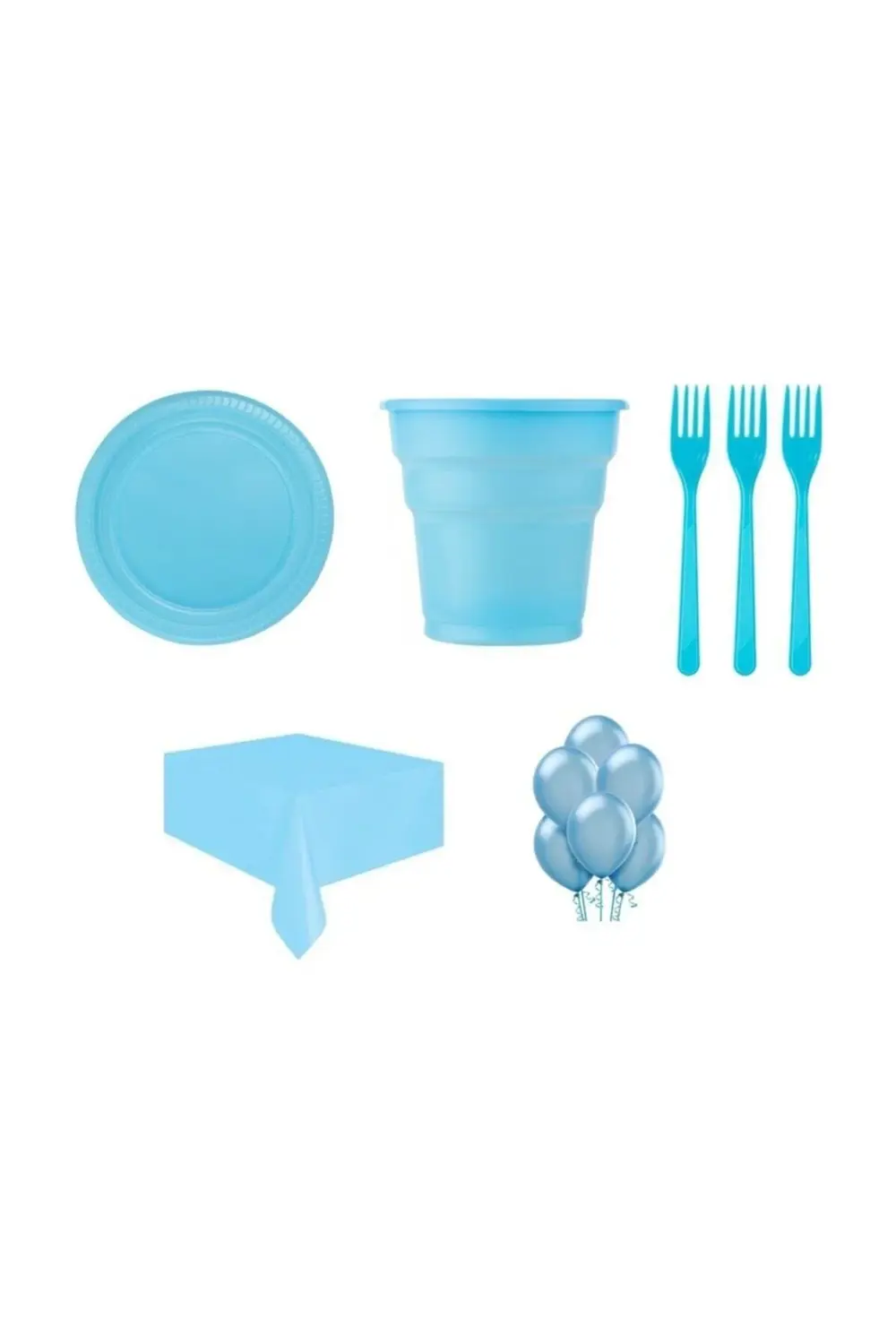 Doğum Günü Parti Seti 25 Kişilik Mavi Happy Birthday Set