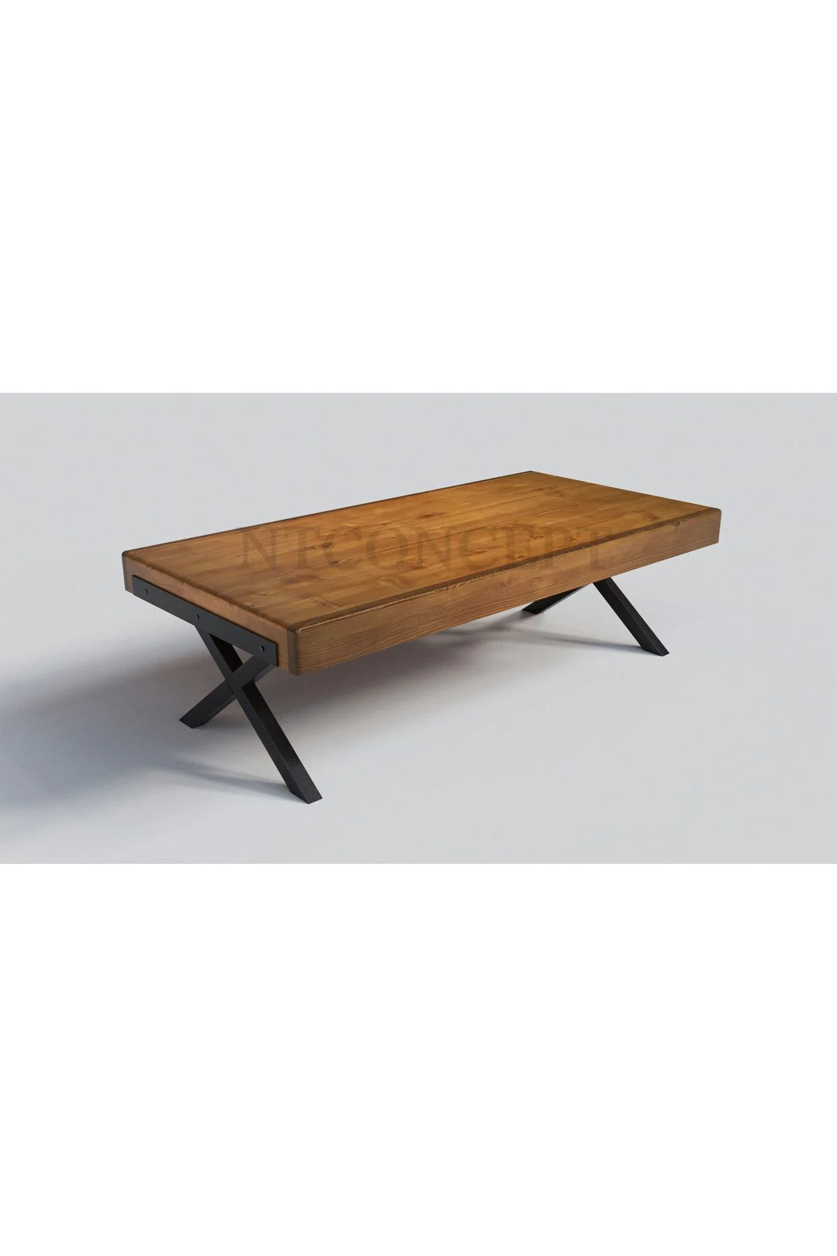 Doi X Ayak Masif Ahşap Sehpa 75 cm-180 cm h44 cm Doi X Ayak Masif Ahşap Sehpa 75 cm-180 cm h44 cm