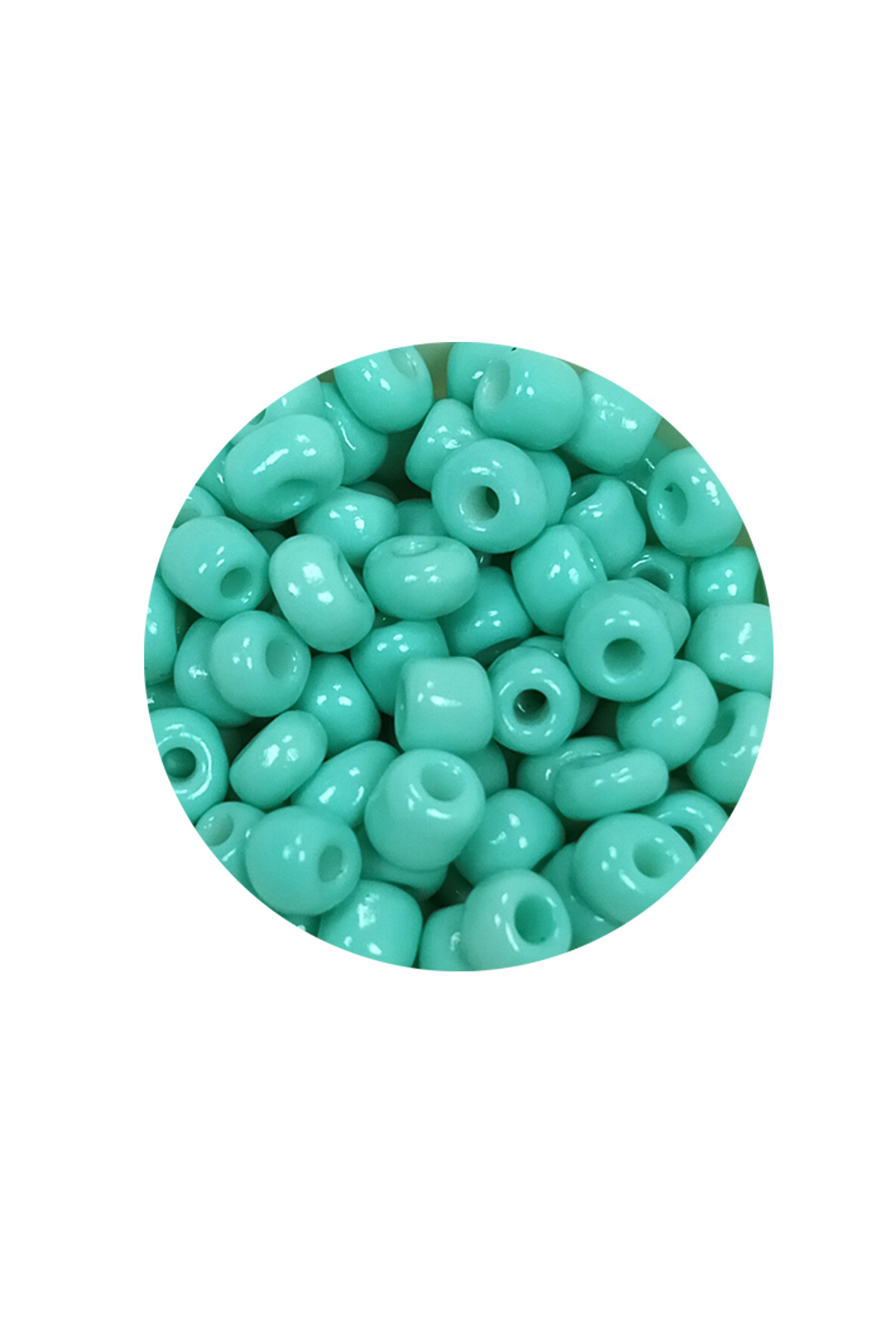 Dökme Cam Kum Boncuk Büyük Boy (6/0) 4 mm - 20 Gram - Açık Yeşil 