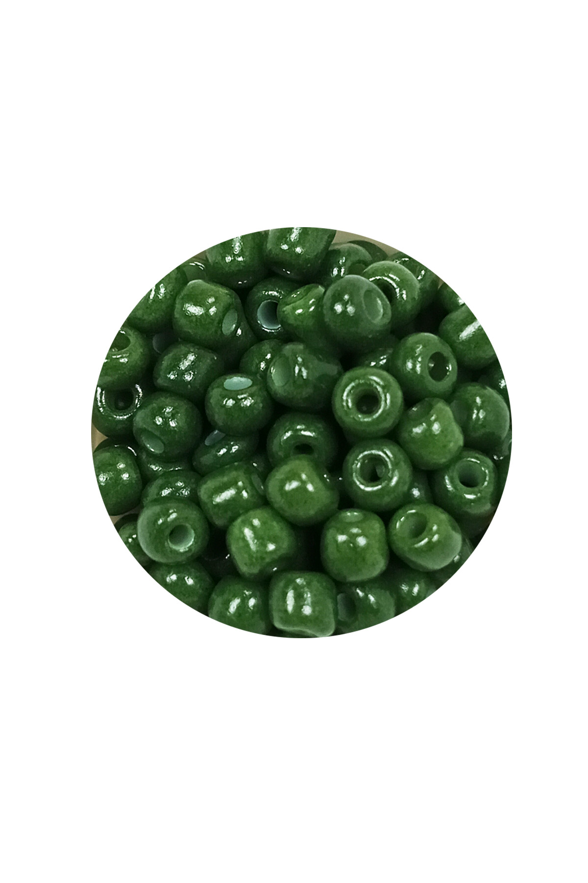 Dökme Cam Kum Boncuk Büyük Boy (6/0) 4 mm - 20 Gram - Koyu Yeşil 