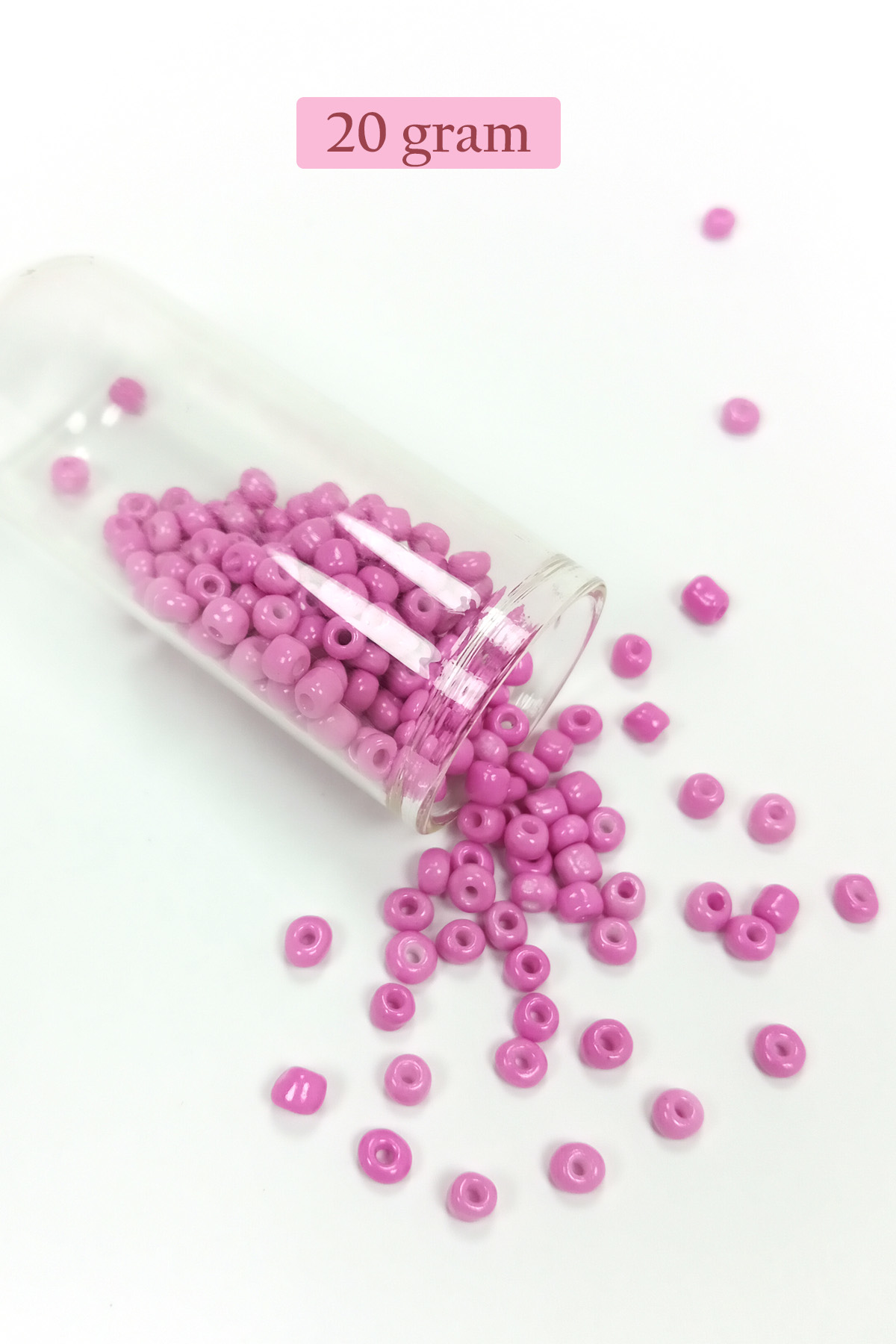 Dökme Cam Kum Boncuk Büyük Boy (6/0) 4 mm - 20 Gram - Eflatun - B