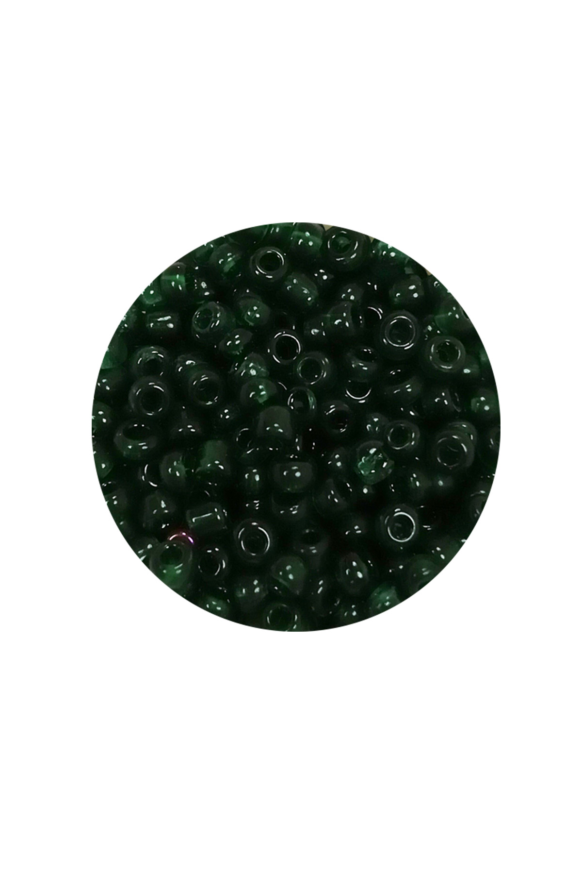 Dökme Cam Kum Boncuk (8/0) 3 mm - 60 Gram - Şeffaf Koyu Yeşil - B