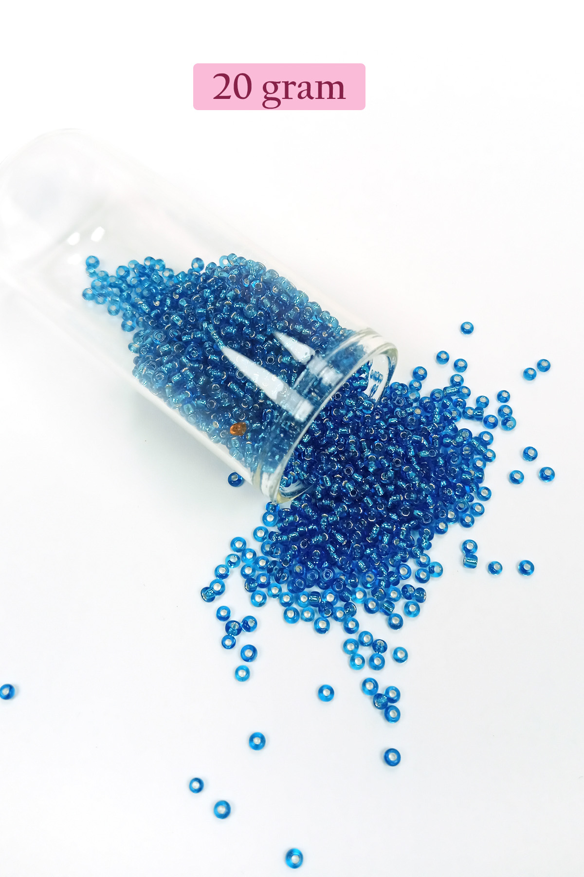 Just Cheap Store Dökme Cam Kum Boncuk (11/0) 2 Mm - 20 Gram -  Şeffaf Mavi - Bnc00