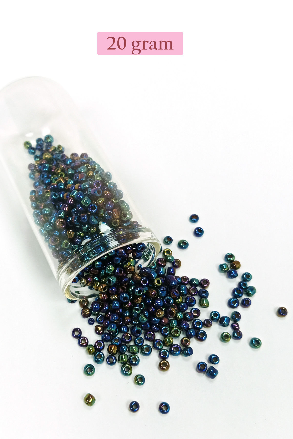 Dökme Cam Kum Boncuk (8/0) 3 mm - 4 Renk - Toplam 80 Gram - BNC42
