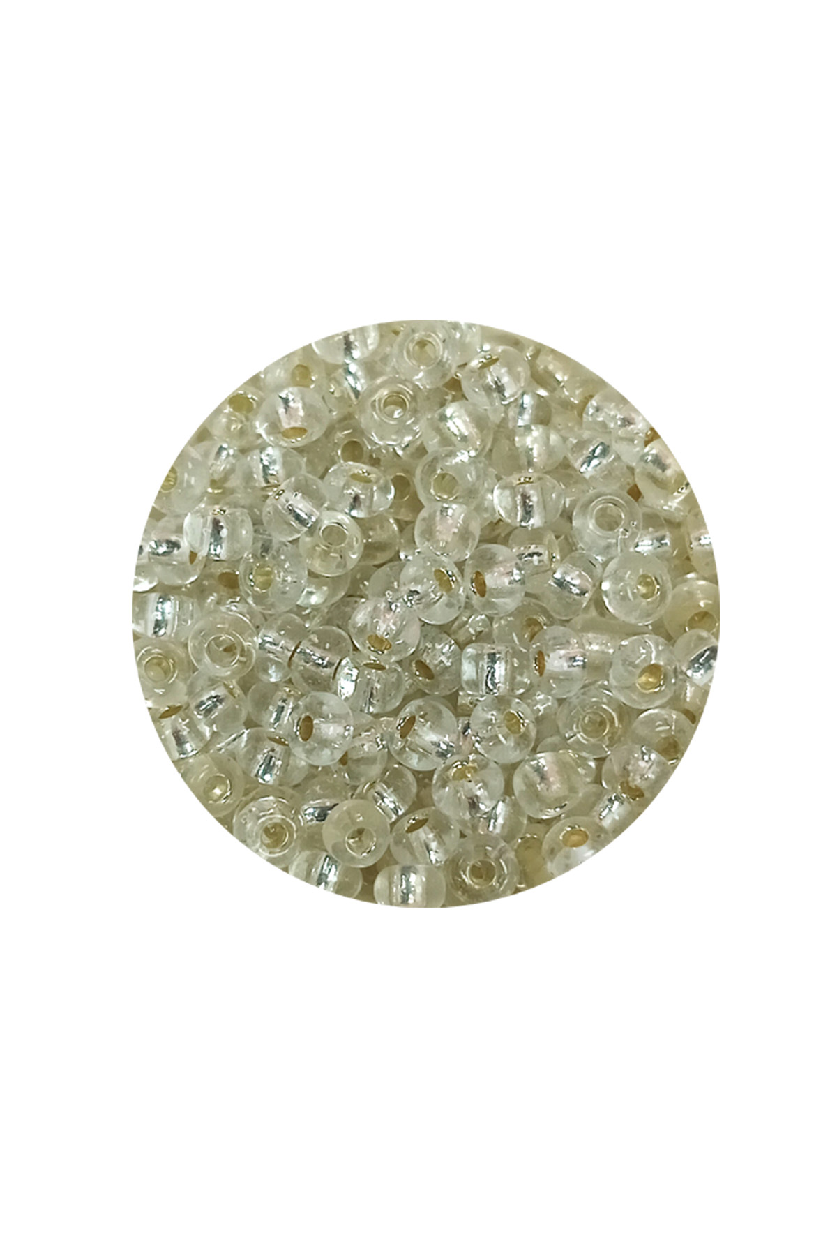 Dökme Cam Kum Boncuk (8/0) 3 mm - 20 Gram - Şeffaf Beyaz - BNC156