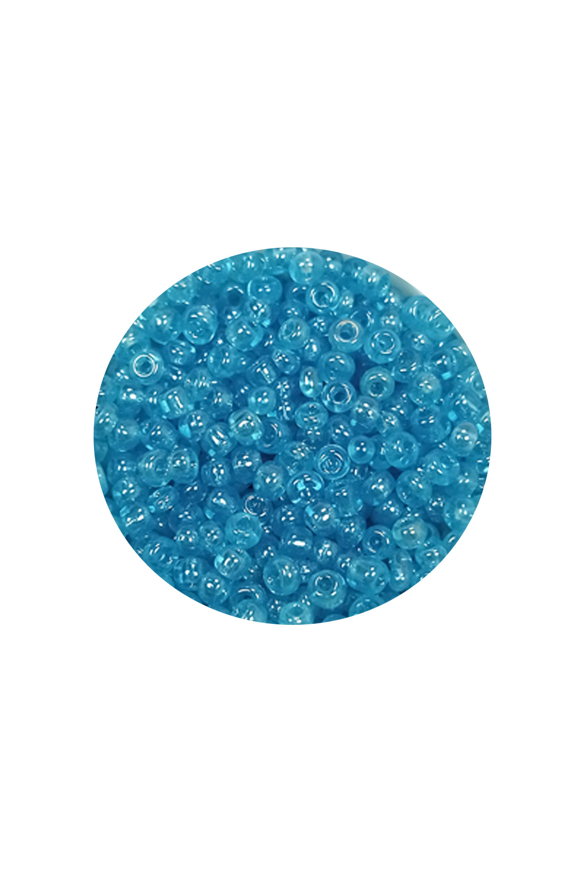 Dökme Cam Kum Boncuk (11/0) 2 mm - 60 Gram -  Şeffaf Camgöbeği - 