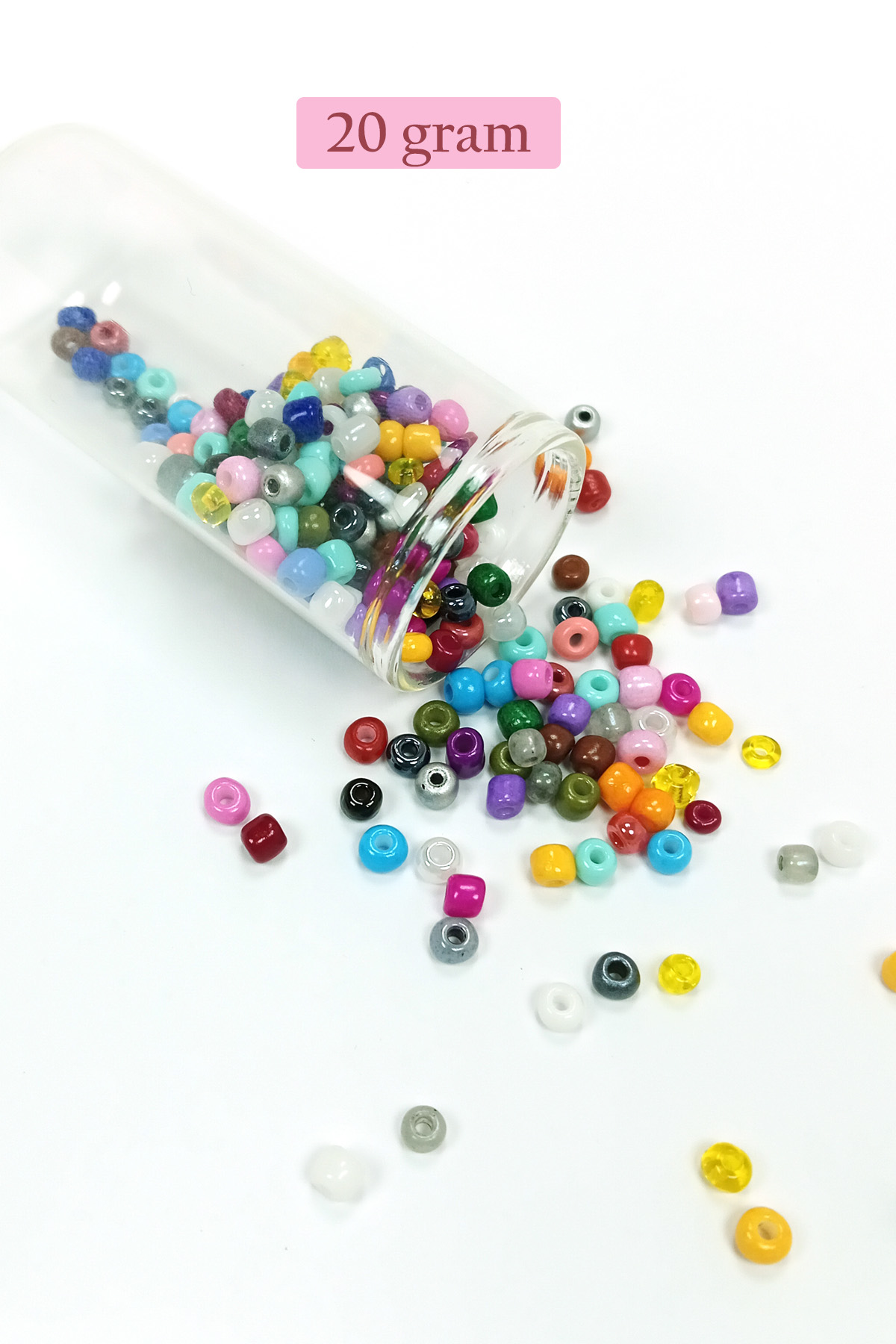 Dökme Cam Kum Boncuk Büyük Boy (6/0) 4 mm - 4 Renk - Toplam 80 Gr