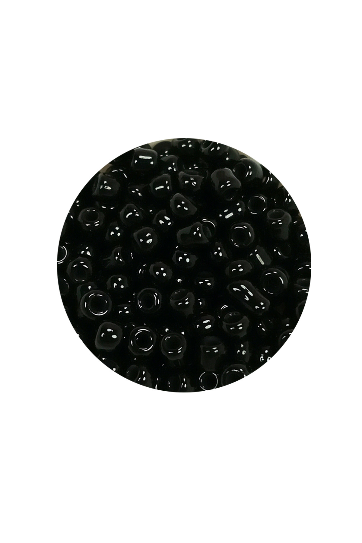 Dökme Cam Kum Boncuk (8/0) 3 mm - 20 Gram - Parlak Siyah - BNC170