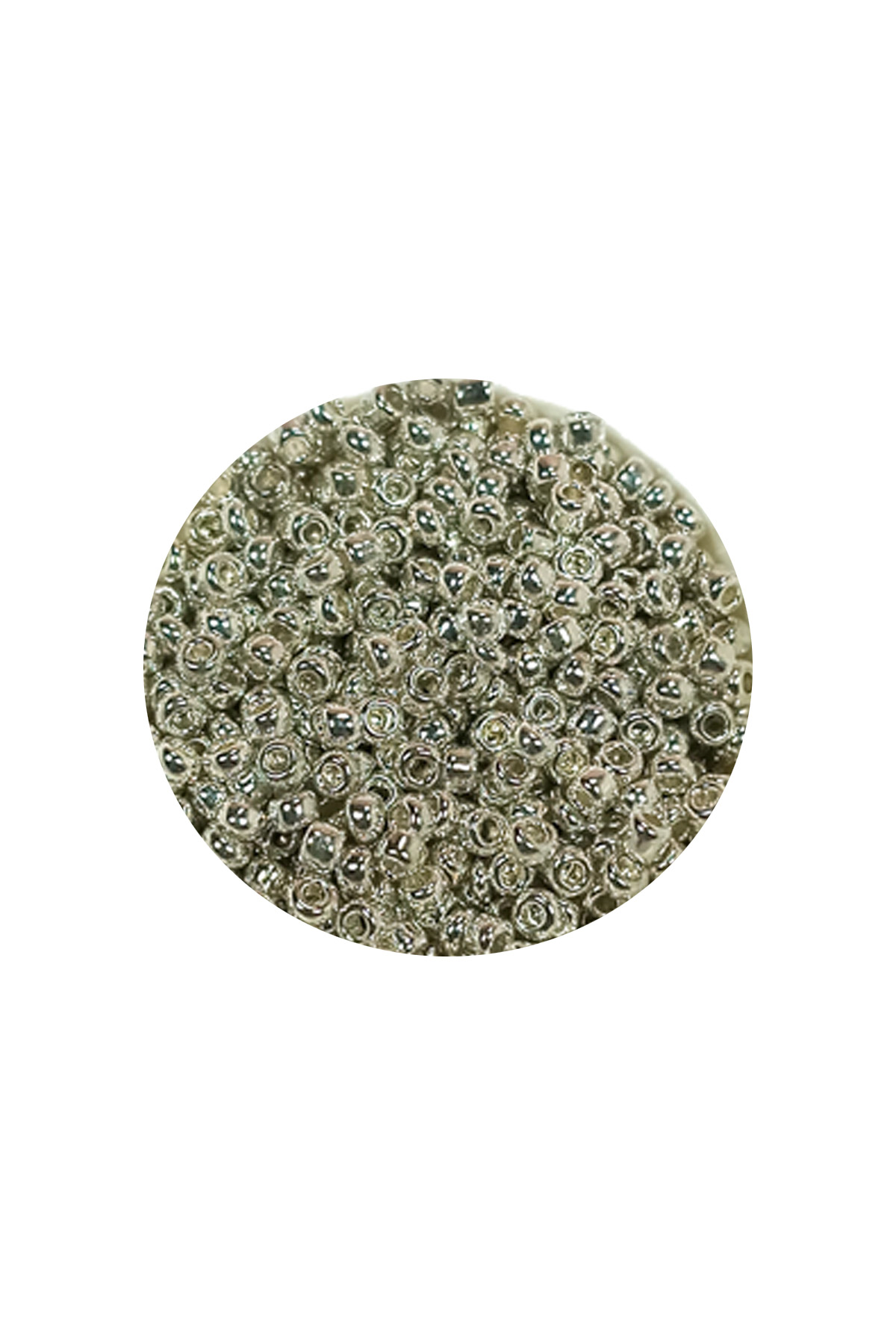 Dökme Cam Kum Boncuk (11/0) 2 mm - 20 Gram -  Gümüş - BNC022