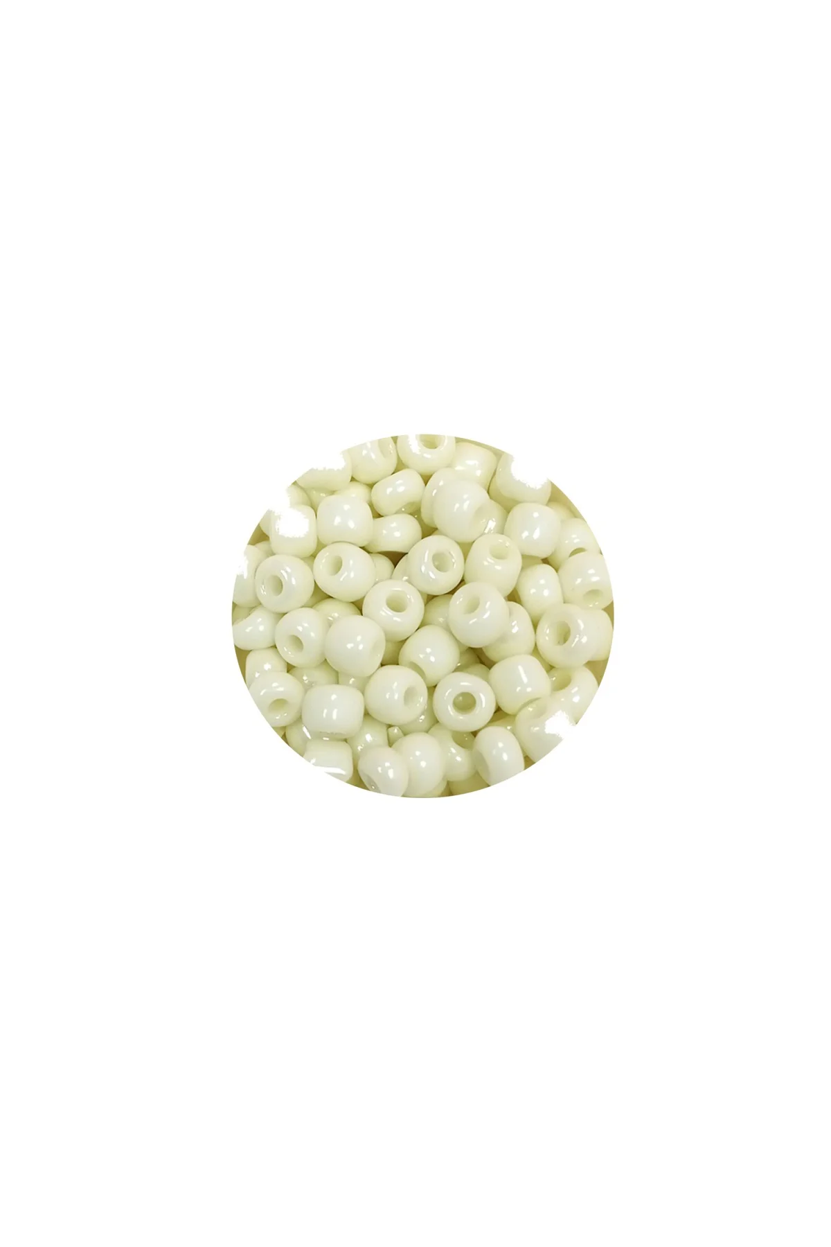 Dökme Cam Kum Boncuk Büyük Boy (6/0) 4 mm - 20 Gram - Krem - BNC7