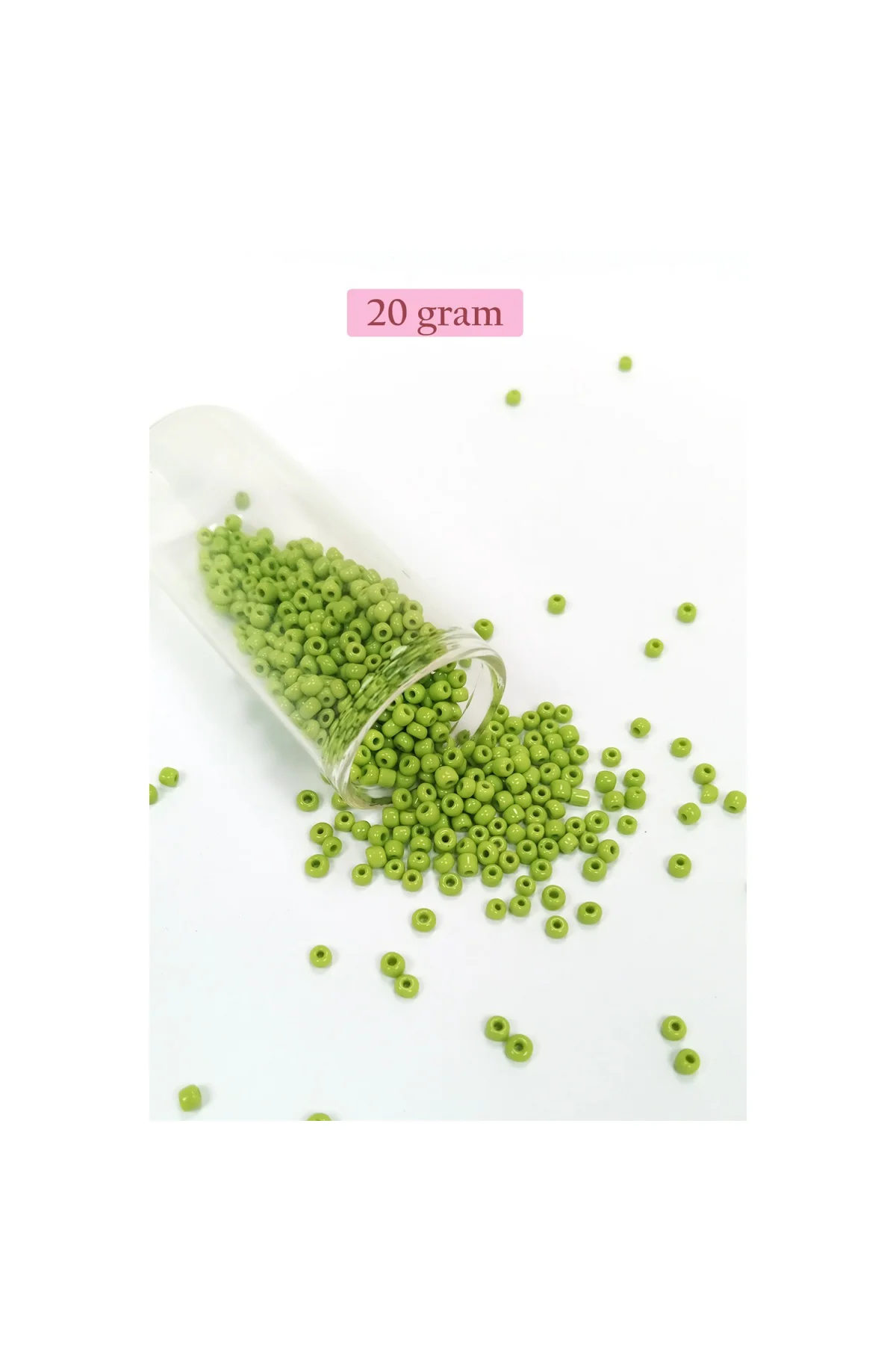 Dökme Cam Kum Boncuk (8/0) 3 mm - 20 Gram - Ihlamur Yeşili - BNC1