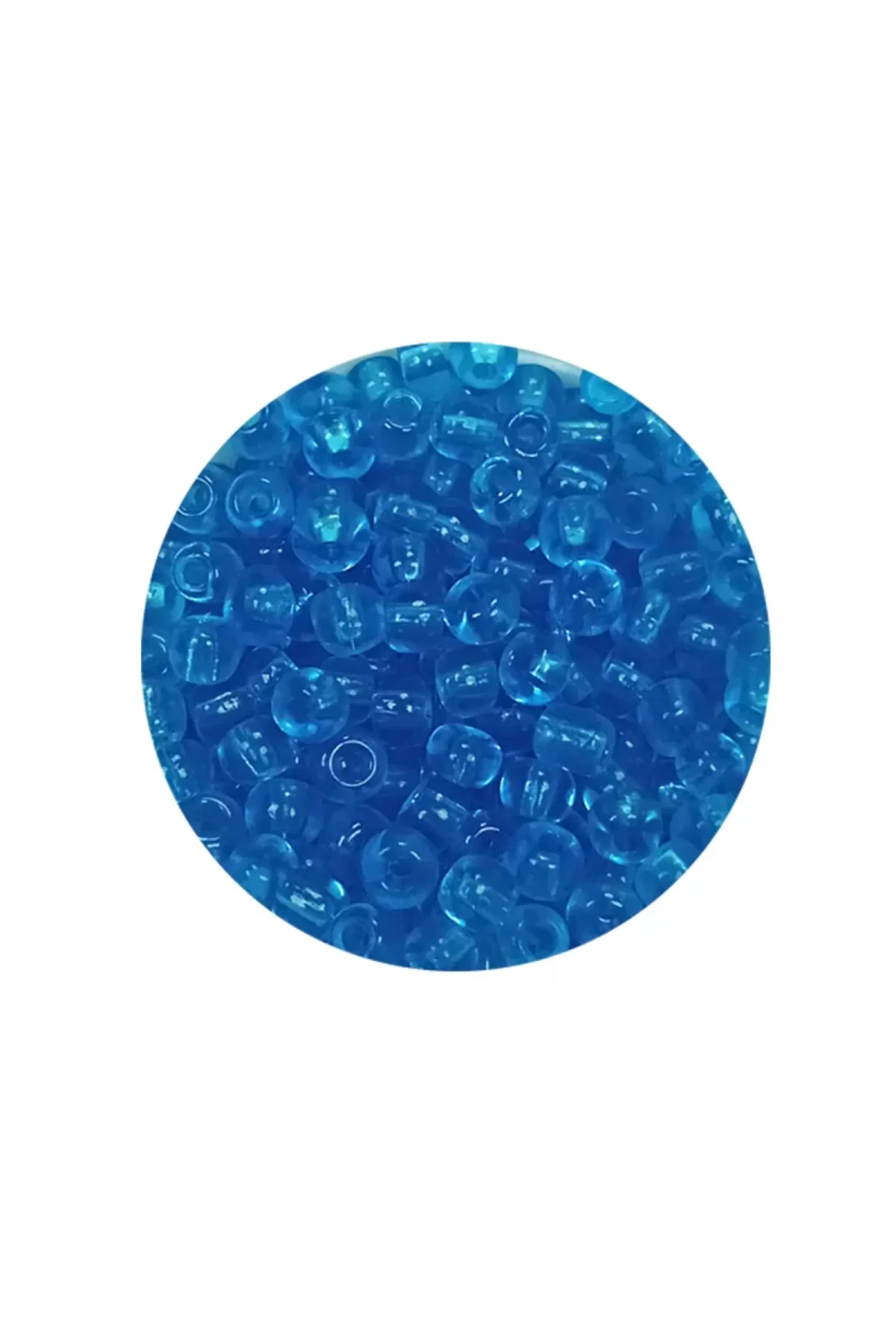 Dökme Cam Kum Boncuk (8/0) 3 mm - 20 Gram - Şeffaf Deniz Mavi - B