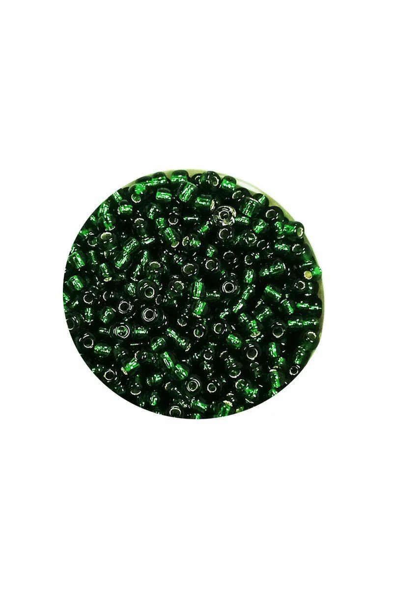 Dökme Cam Kum Boncuk (11/0) 2 mm - Şeffaf Koyu Yeşil 20g | El Yapımı Takı ve Oya Dökme Cam Kum Boncuk (11/0) 2 mm - Şeffaf Koyu Yeşil 20g | El Yapımı Takı ve Oya