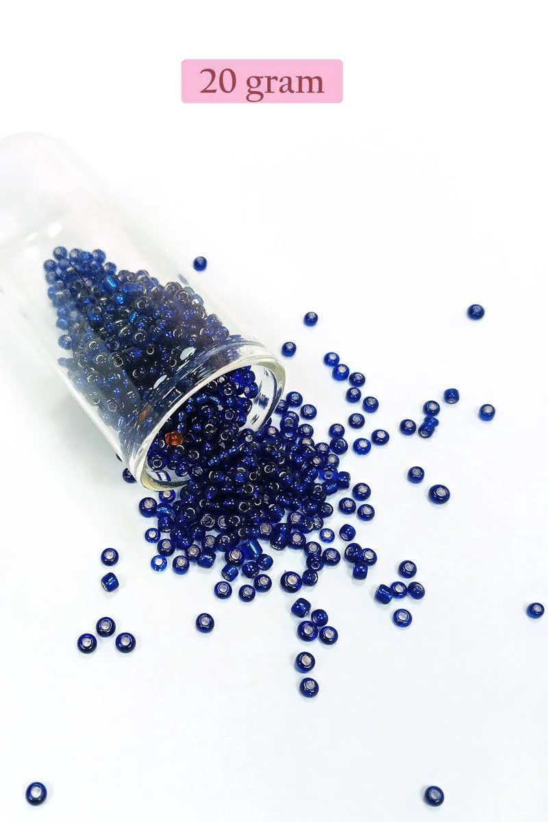 Dökme Cam Kum Boncuk (8/0) 3 mm Şeffaf Lacivert 20 Gr - BNC166 Fiyatı, Yorumları ve Özellikleri
