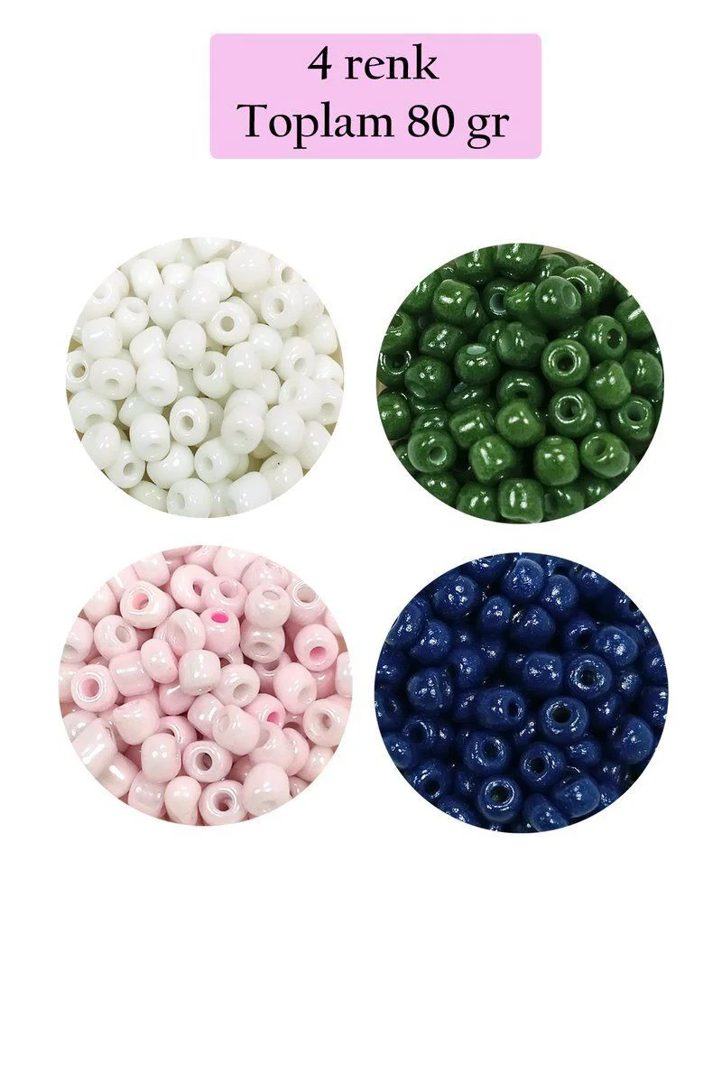 Dökme Cam Kum Boncuk 6/0 (4 mm) - 4 Renk 80 Gr - El İşleri İçin Güvenilir Aksesuar Malzemesi Fiyatı, Yorumları ve Özellikleri