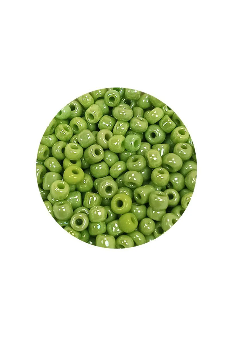 Dökme Cam Kum Boncuk 8/0 – 3 mm Çimen Yeşili 60g | El Yapımı Takı & Aksesuar