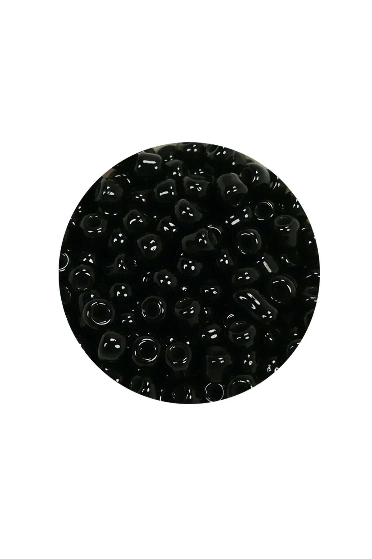 Dökme Cam Kum Boncuk (8/0) 3 mm - 20 Gram - Parlak Siyah - BNC170