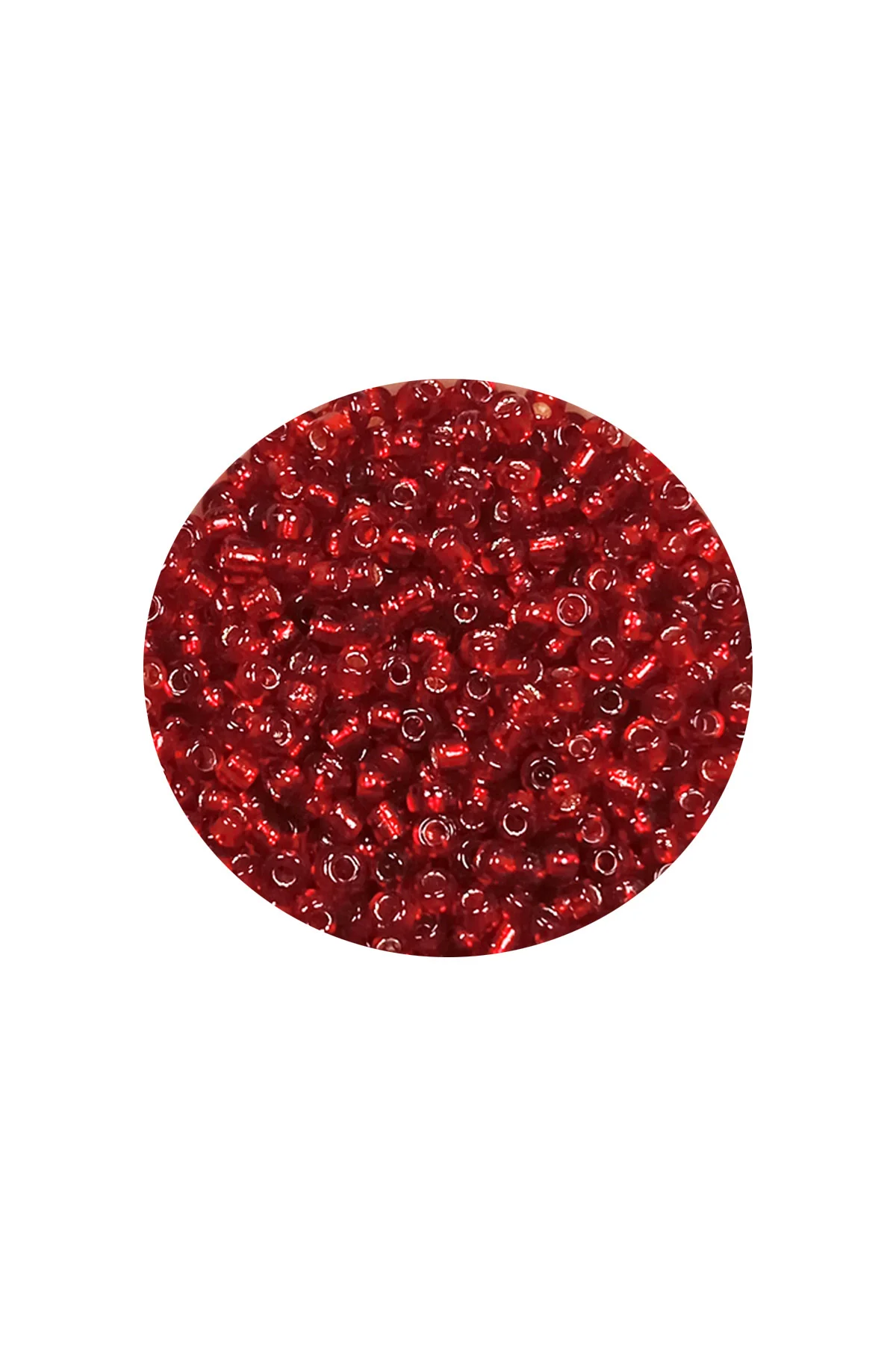 Dökme Cam Kum Boncuk (11/0) 2 mm - 20 Gram - Şeffaf Koyu Kırmızı 