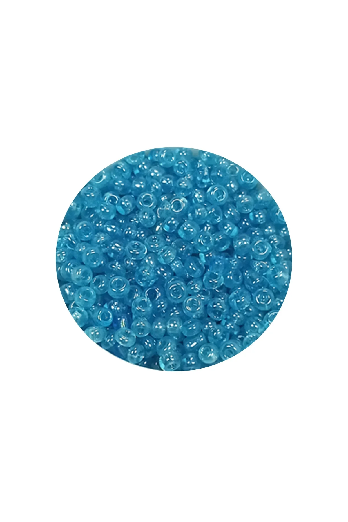 Dökme Cam Kum Boncuk (11/0) 2 mm - 60 Gram - Şeffaf Koyu Camgöbeğ