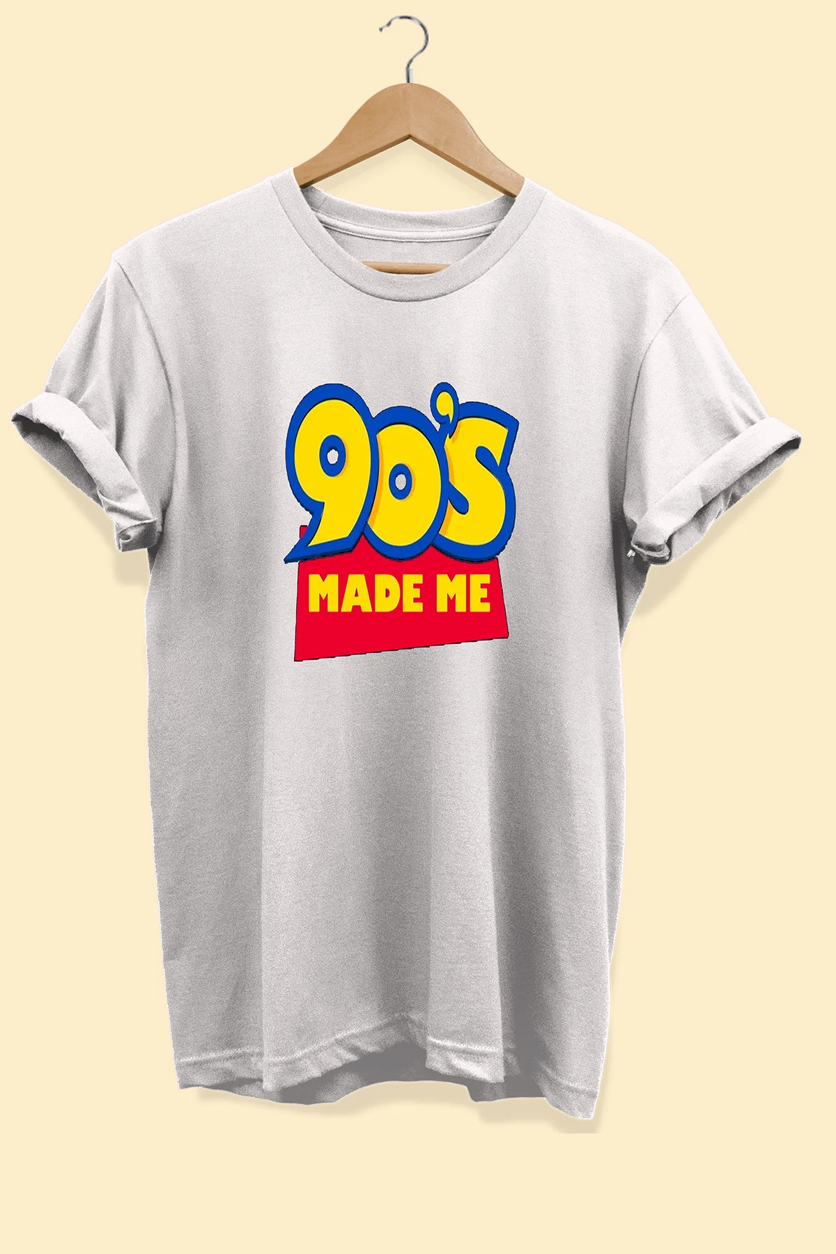 Doksanlar Baskılı %100 Pamuk (oversize) Büyük Beden T-shirt