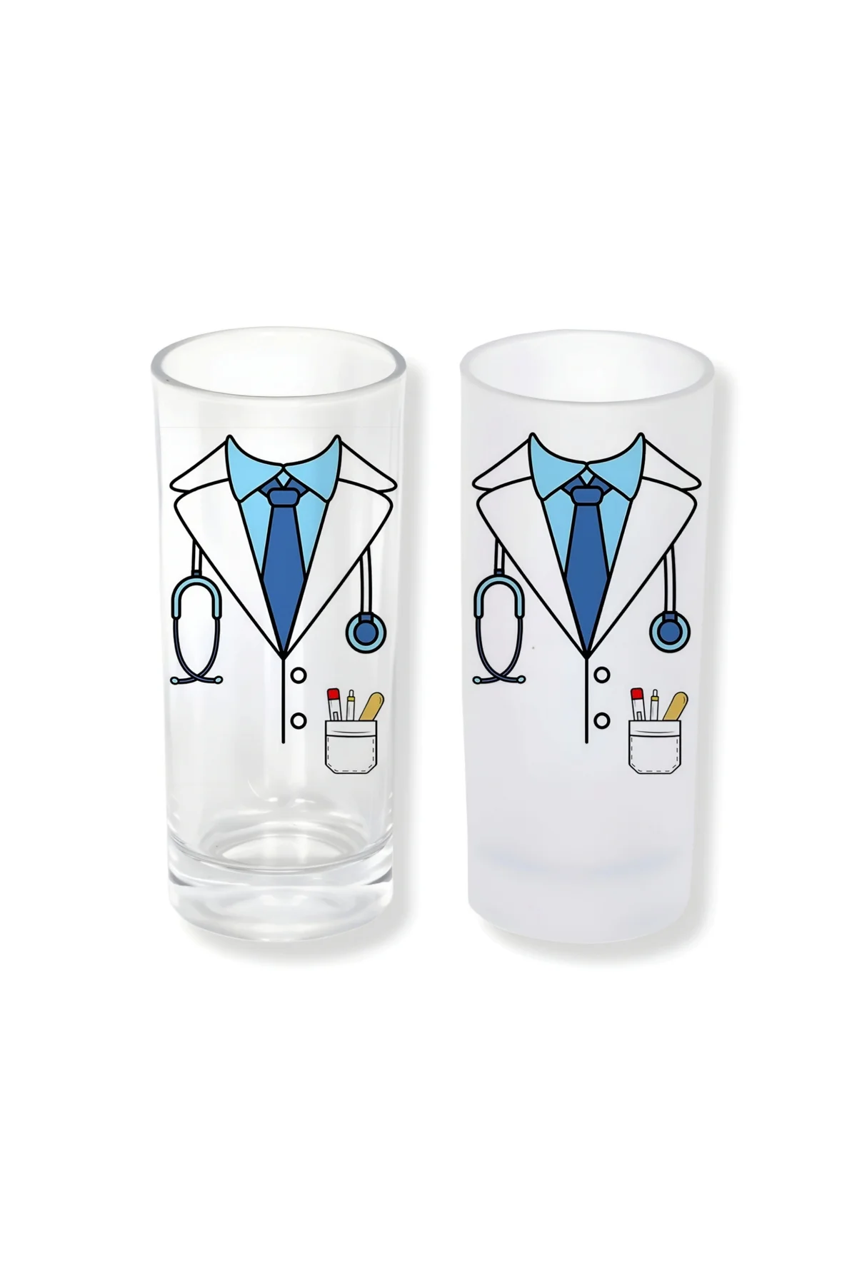 Doktor Önlüğü Buzlu / Buzsuz Seçenekli Rakı Bardağı – 1 Adet Şık 