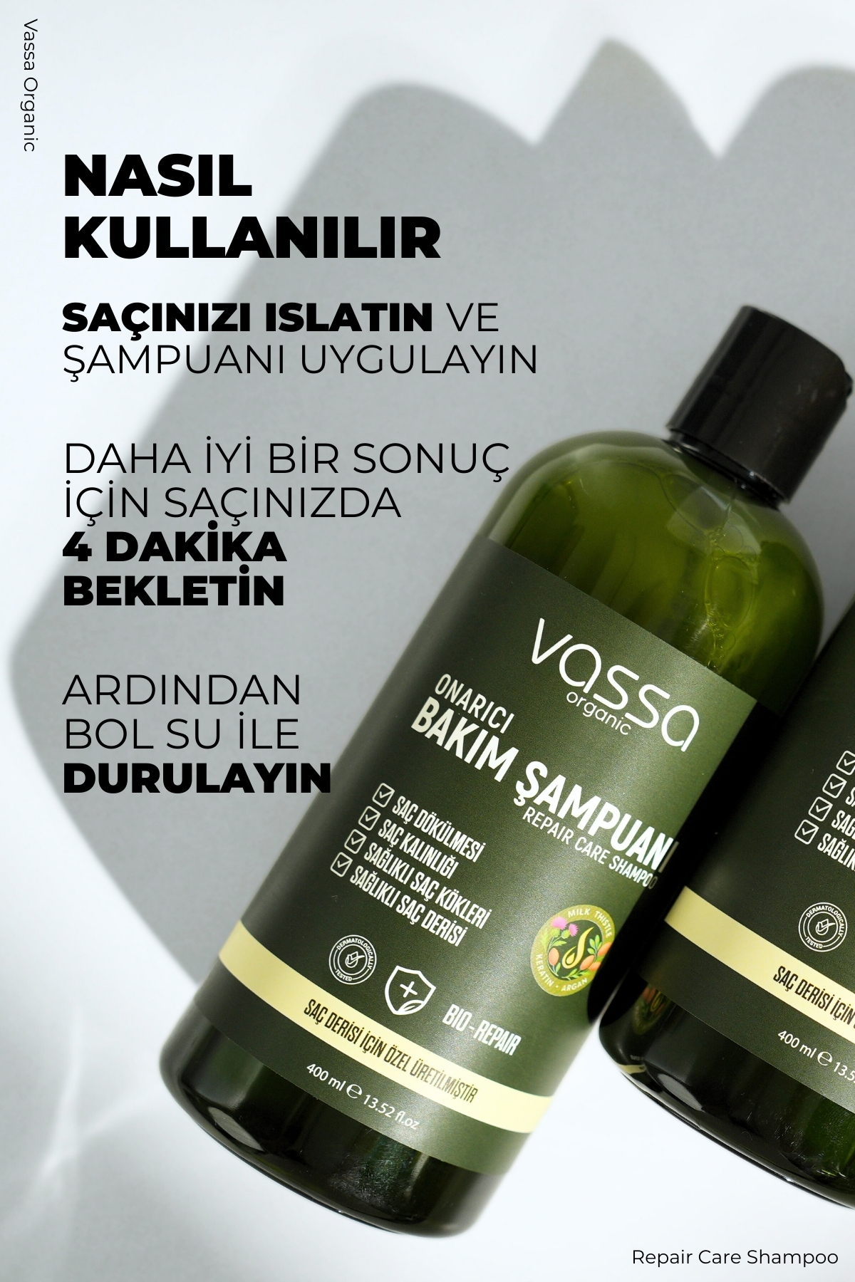 Dökülme Karşıtı ve Hızlı Uzama Etkili Şampuan – Tuzsuz ve Sülfatsız Şampuan 400 ml